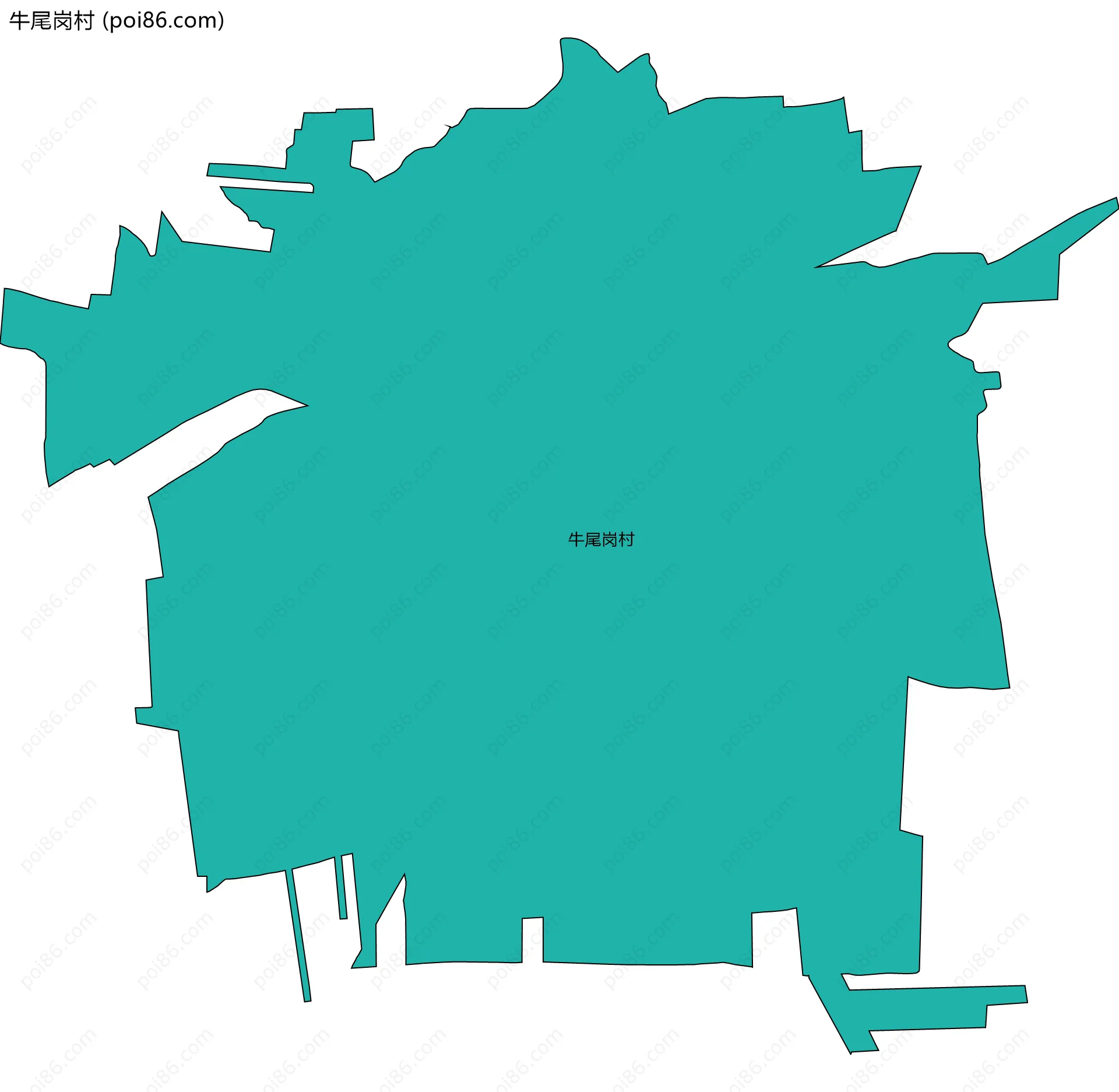 牛尾岗村边界地图