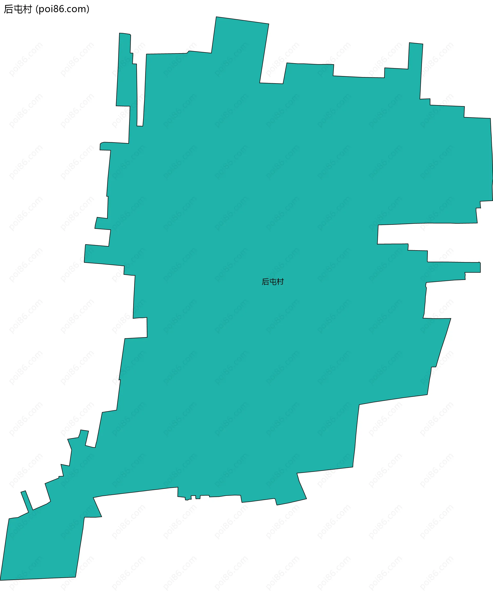 后屯村边界地图