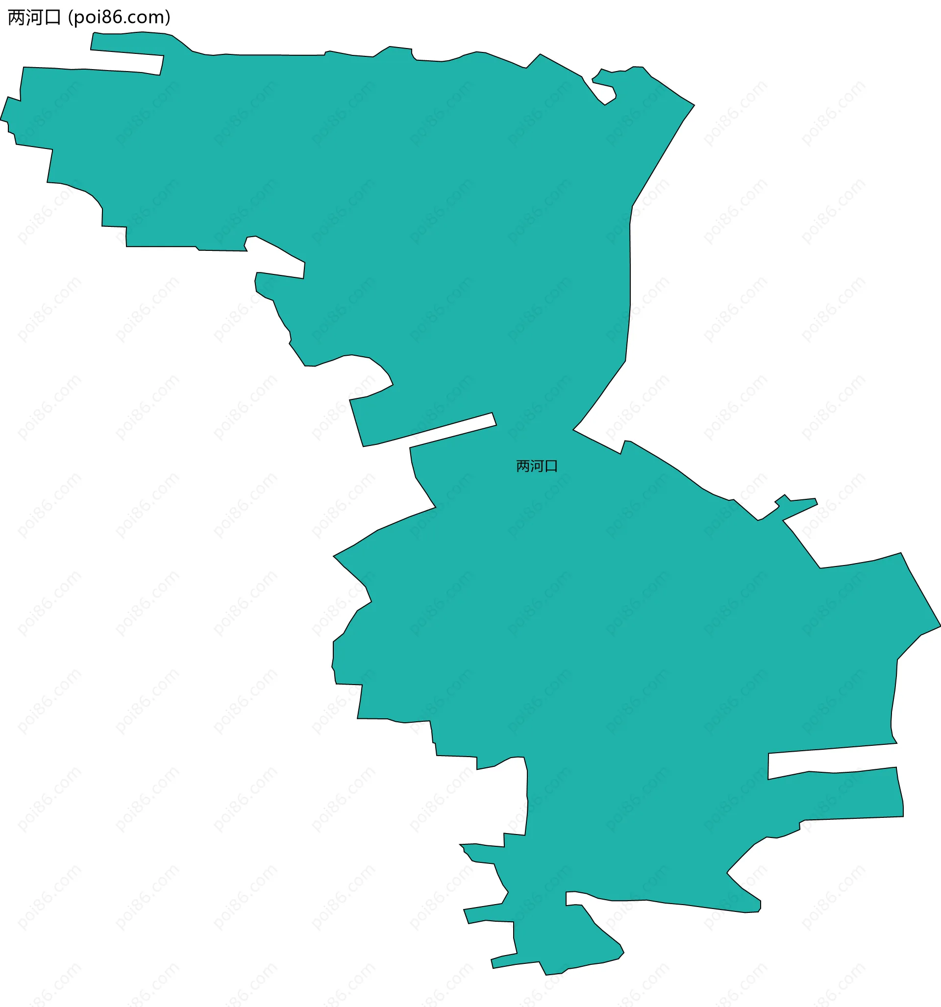 两河口边界地图
