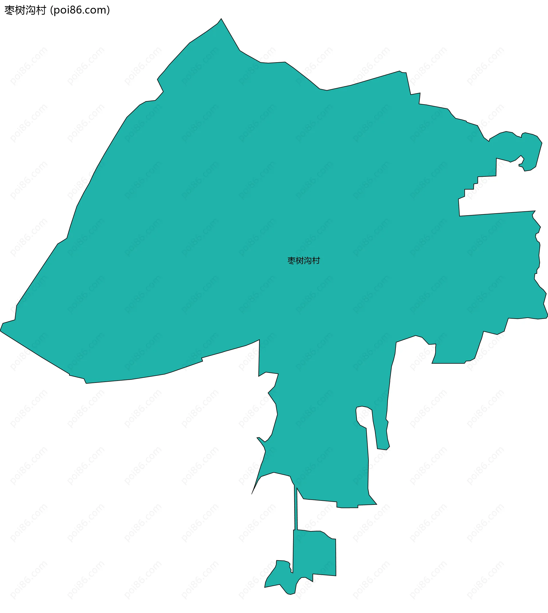 枣树沟村边界地图