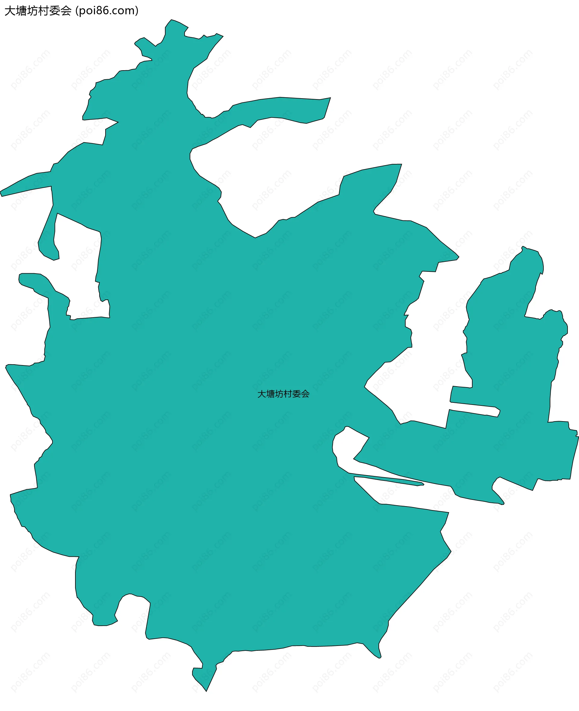 大塘坊村委会边界地图