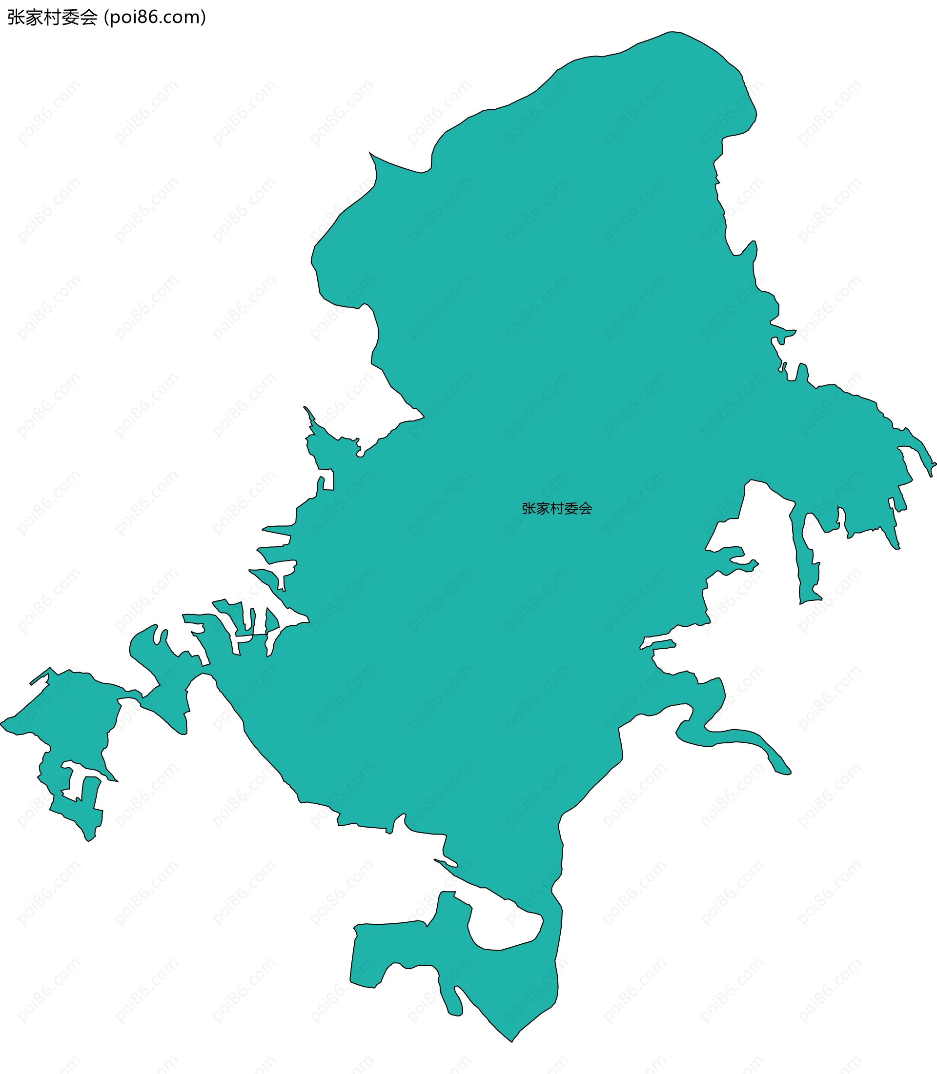 张家村委会边界地图