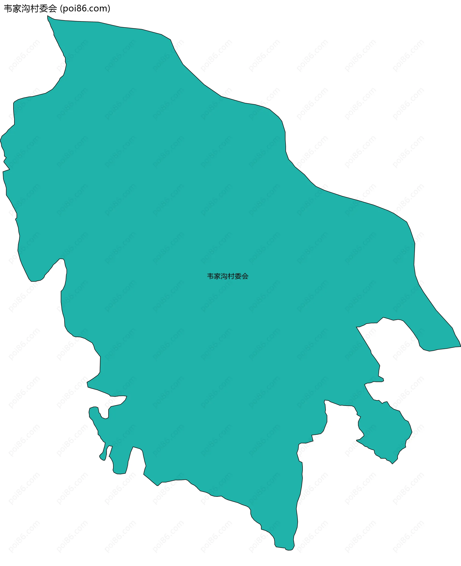 韦家沟村委会边界地图