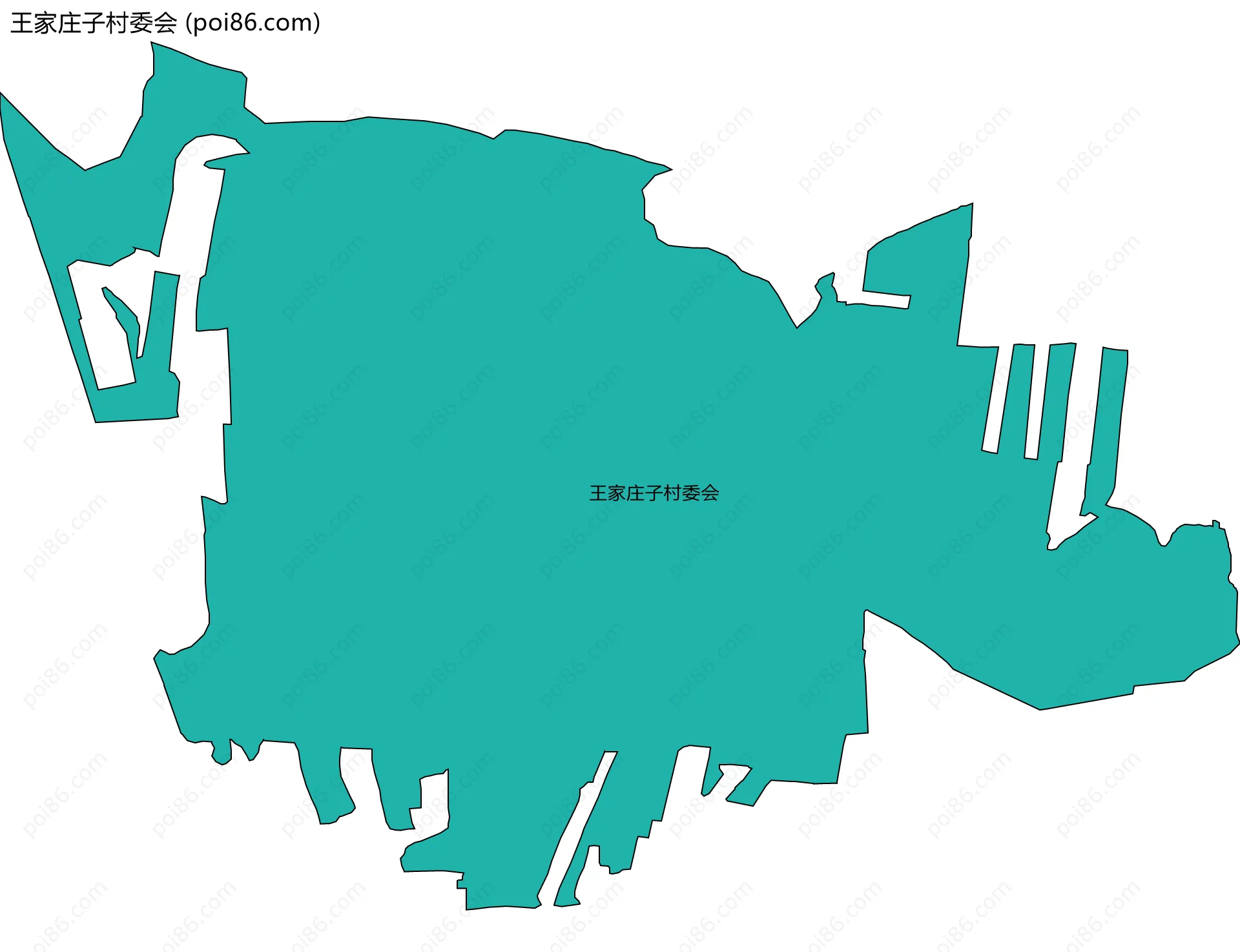 王家庄子村委会边界地图