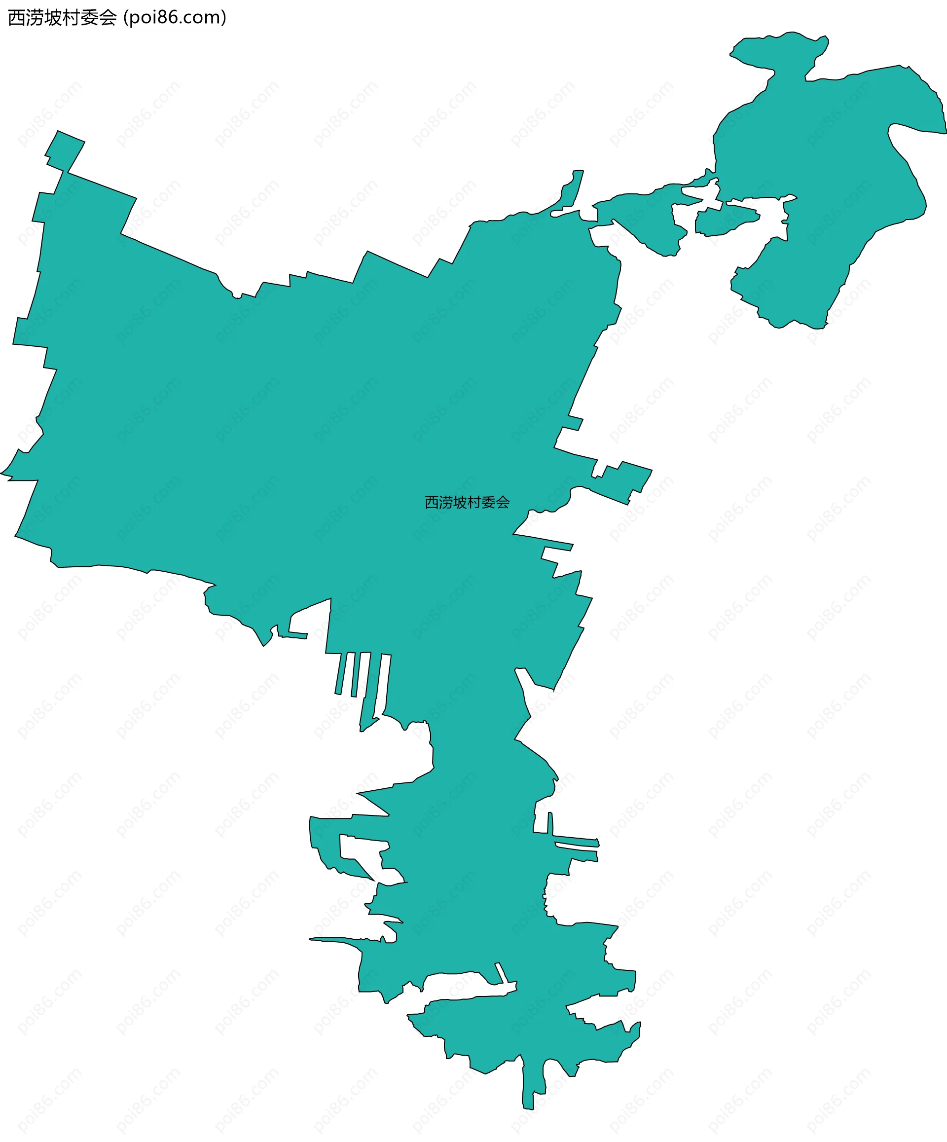 西涝坡村委会边界地图