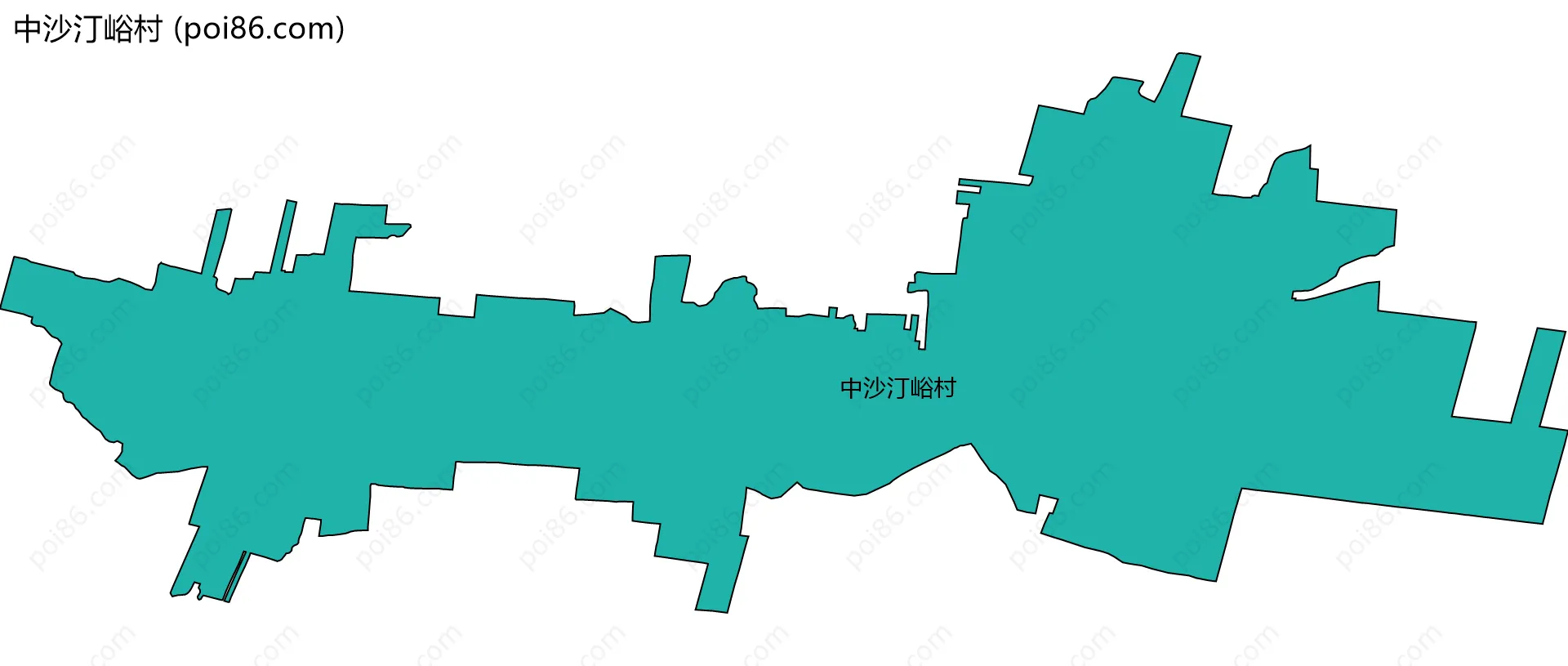 中沙汀峪村边界地图