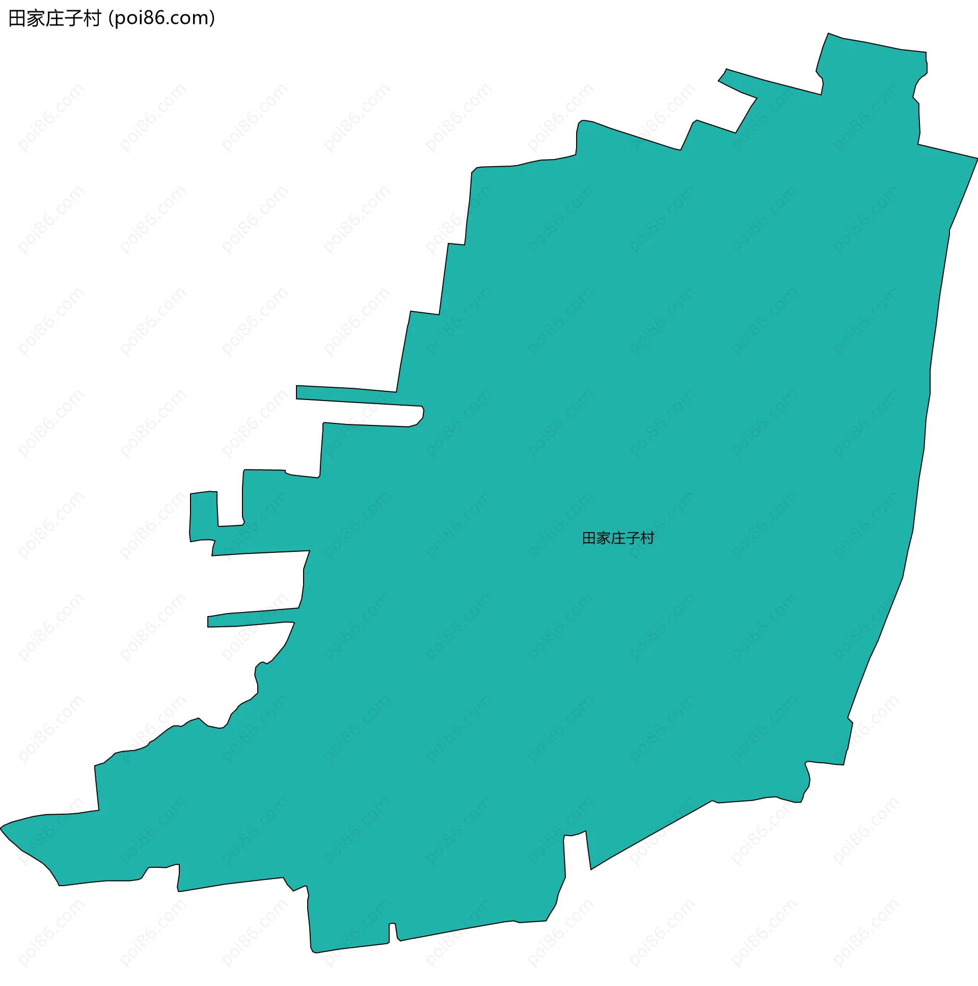 田家庄子村边界地图