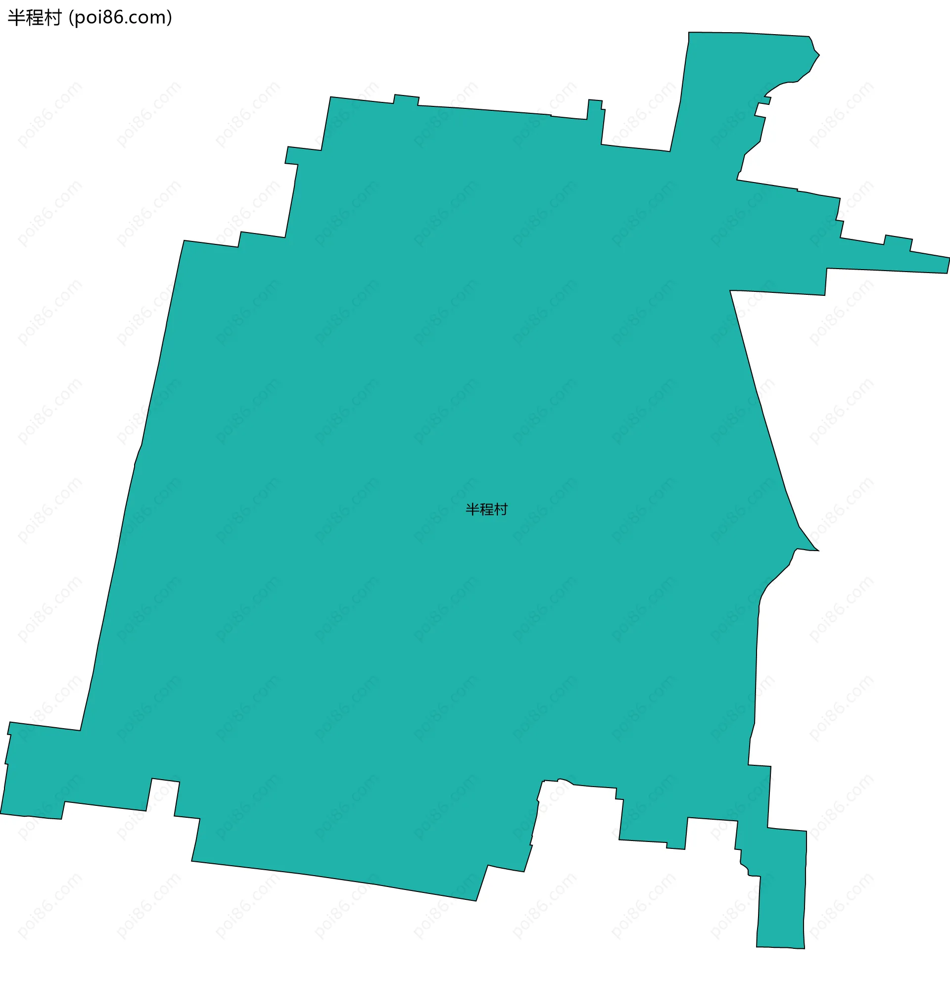 半程村边界地图