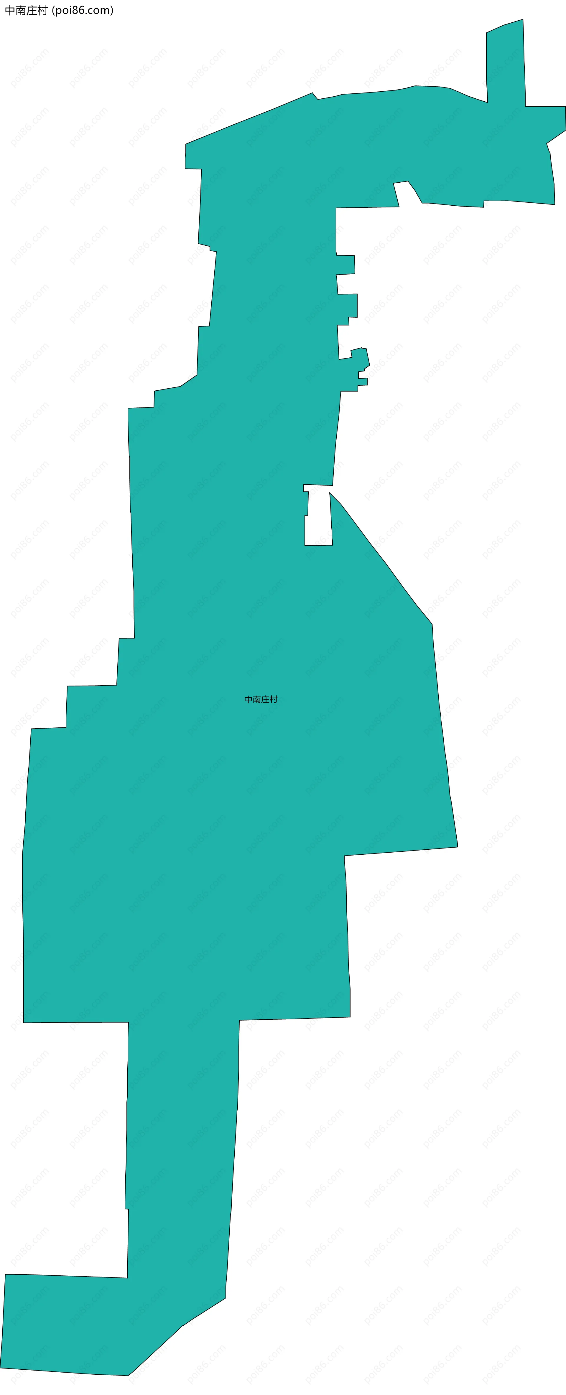 中南庄村边界地图