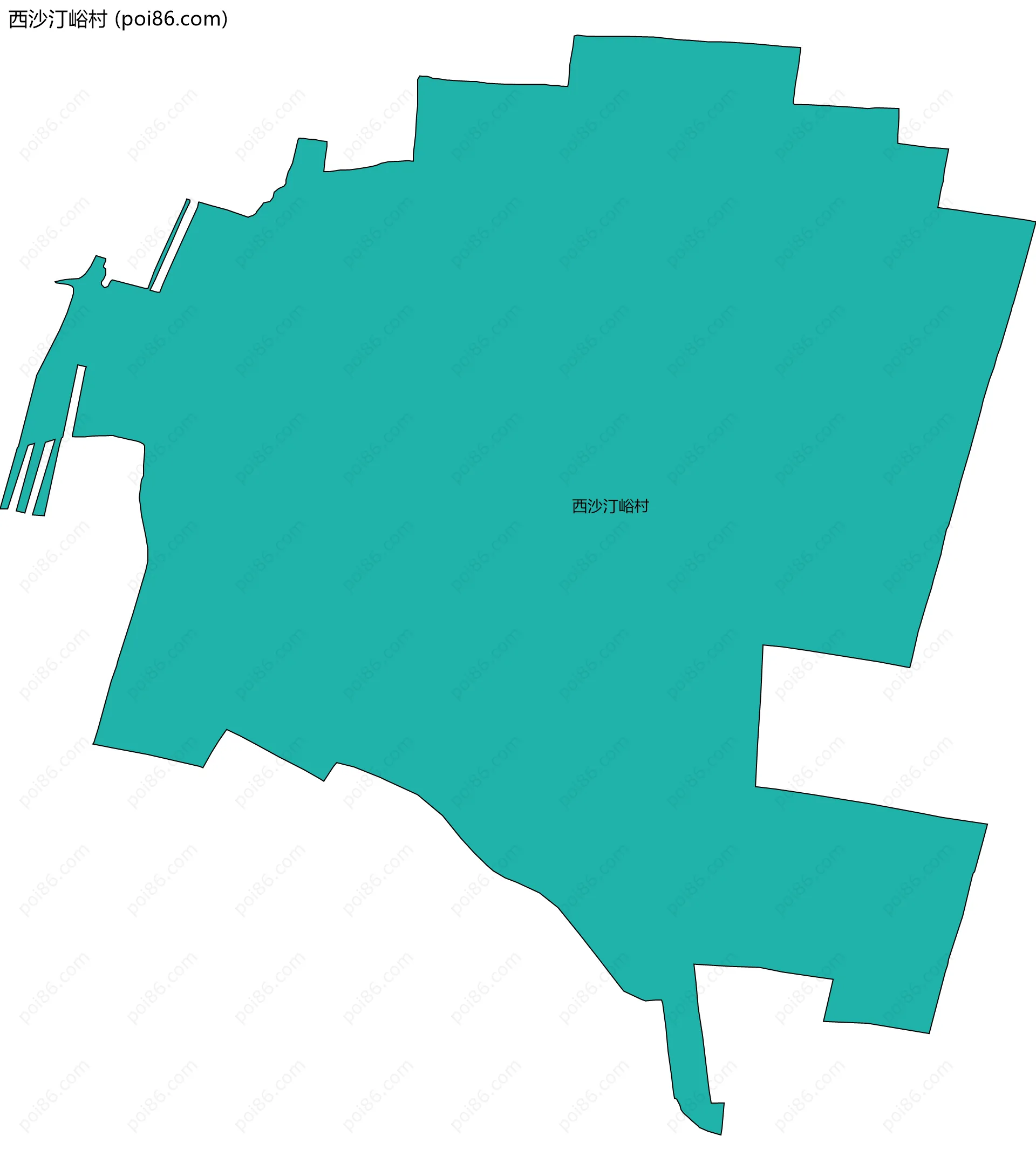 西沙汀峪村边界地图