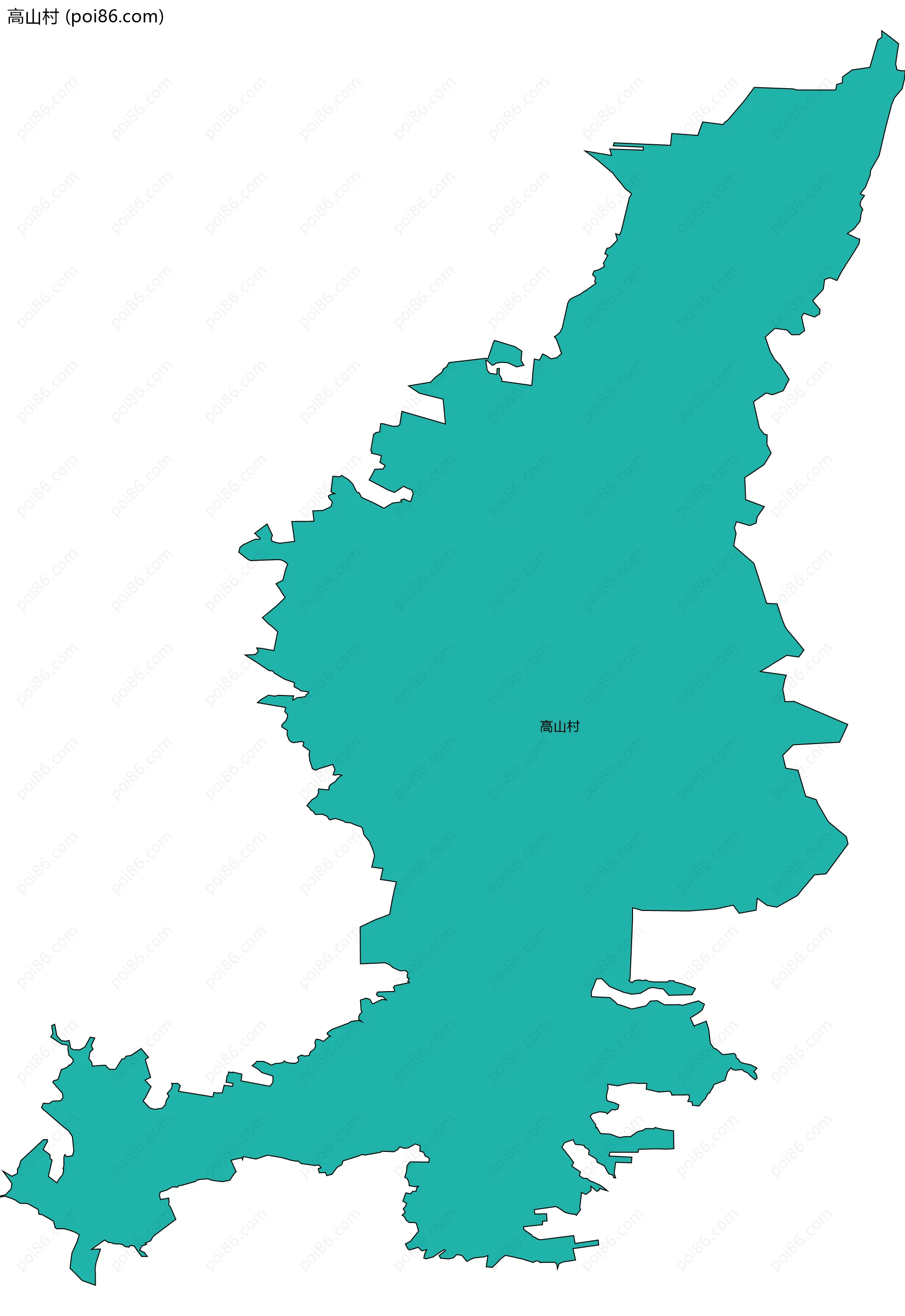 高山村边界地图