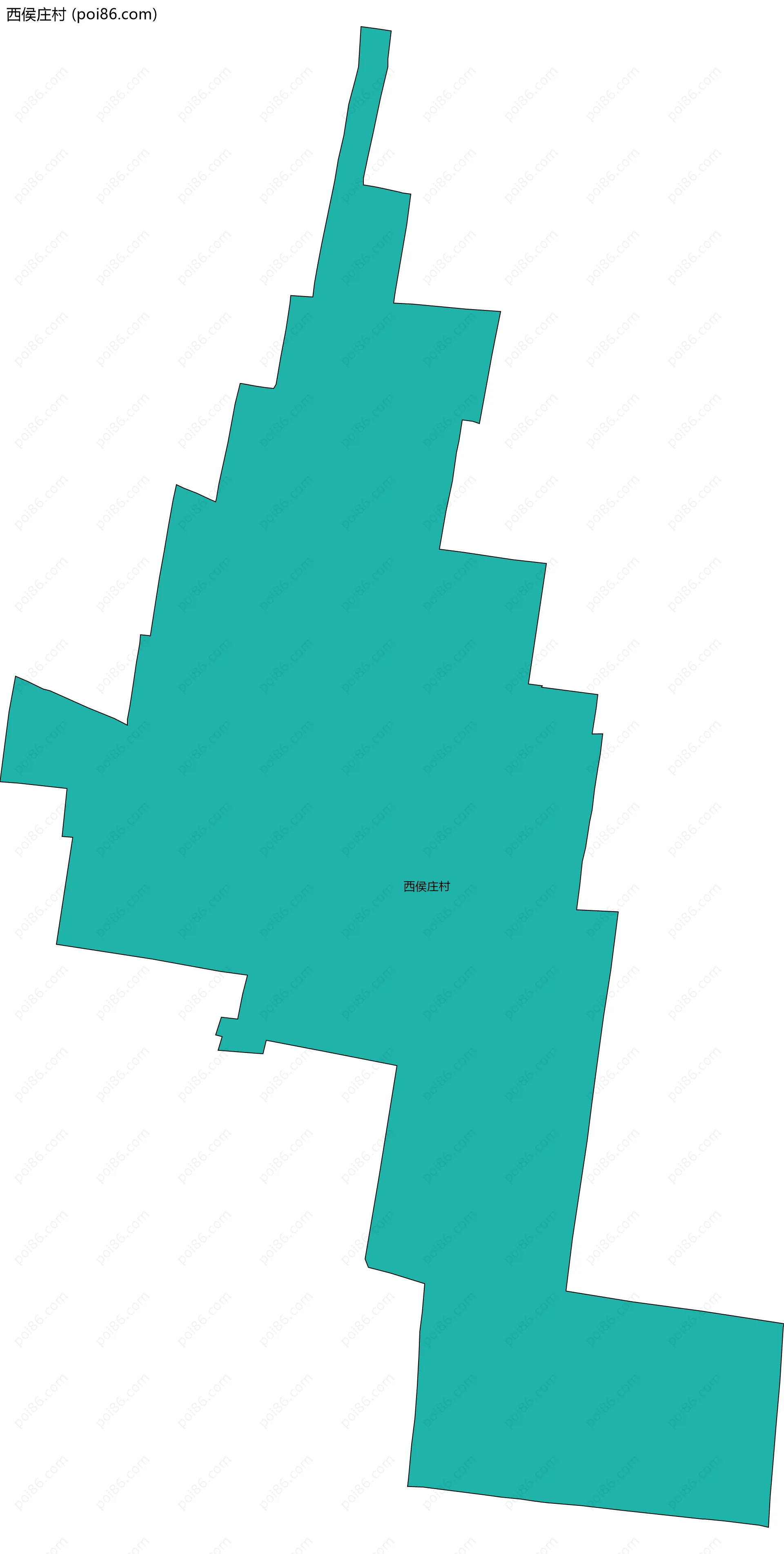 西侯庄村边界地图