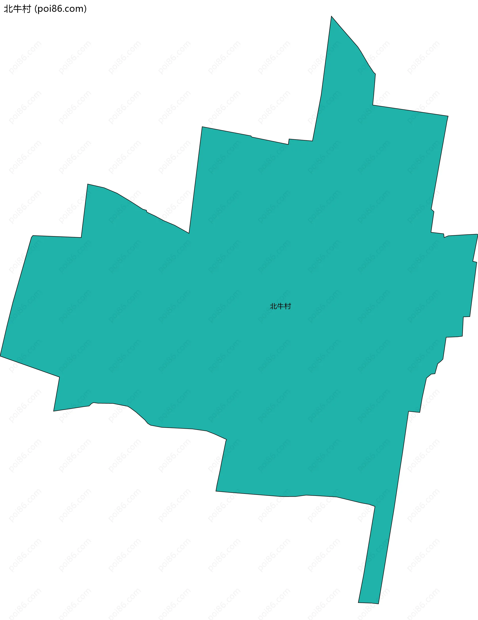 北牛村边界地图