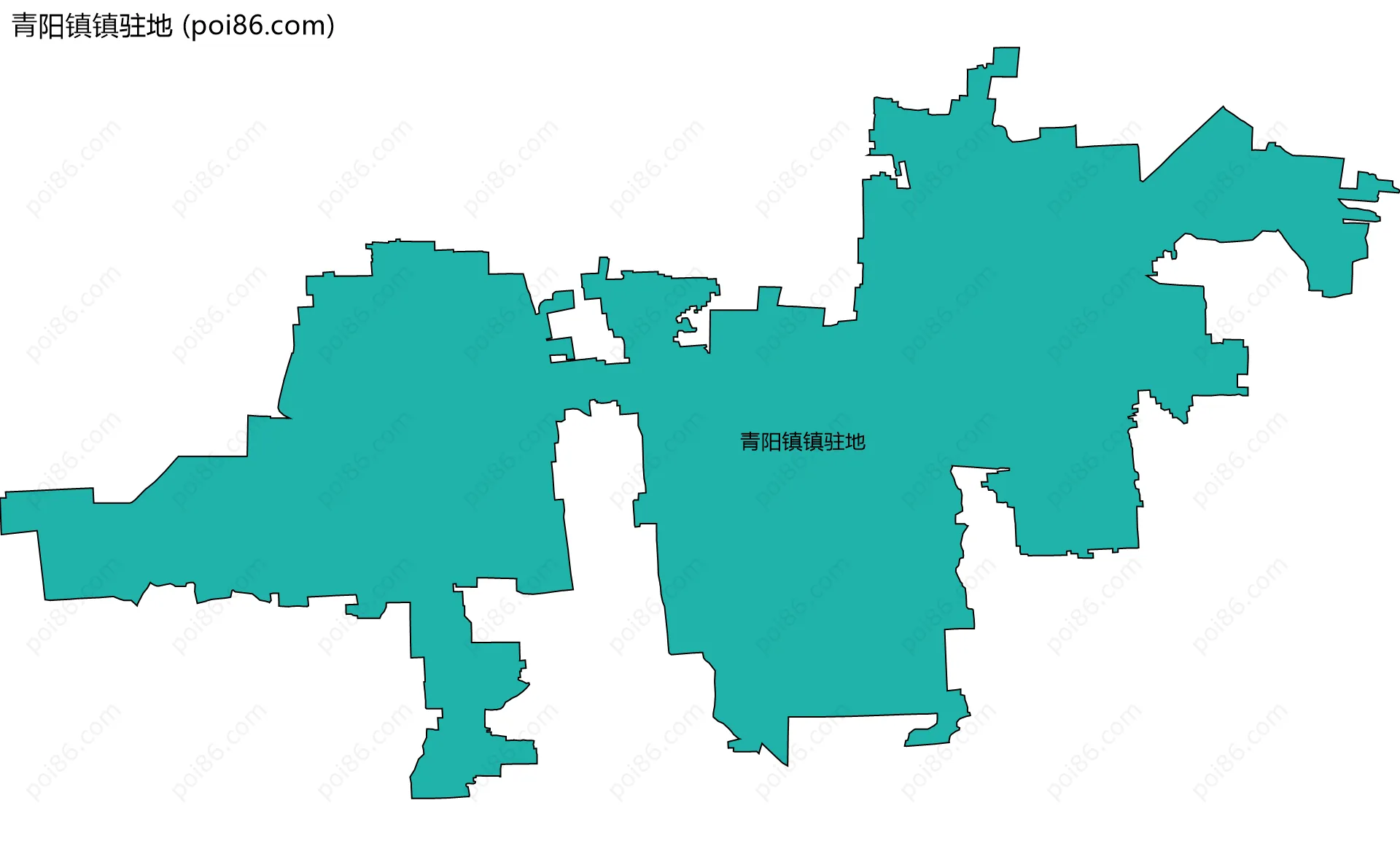 青阳镇镇驻地边界地图