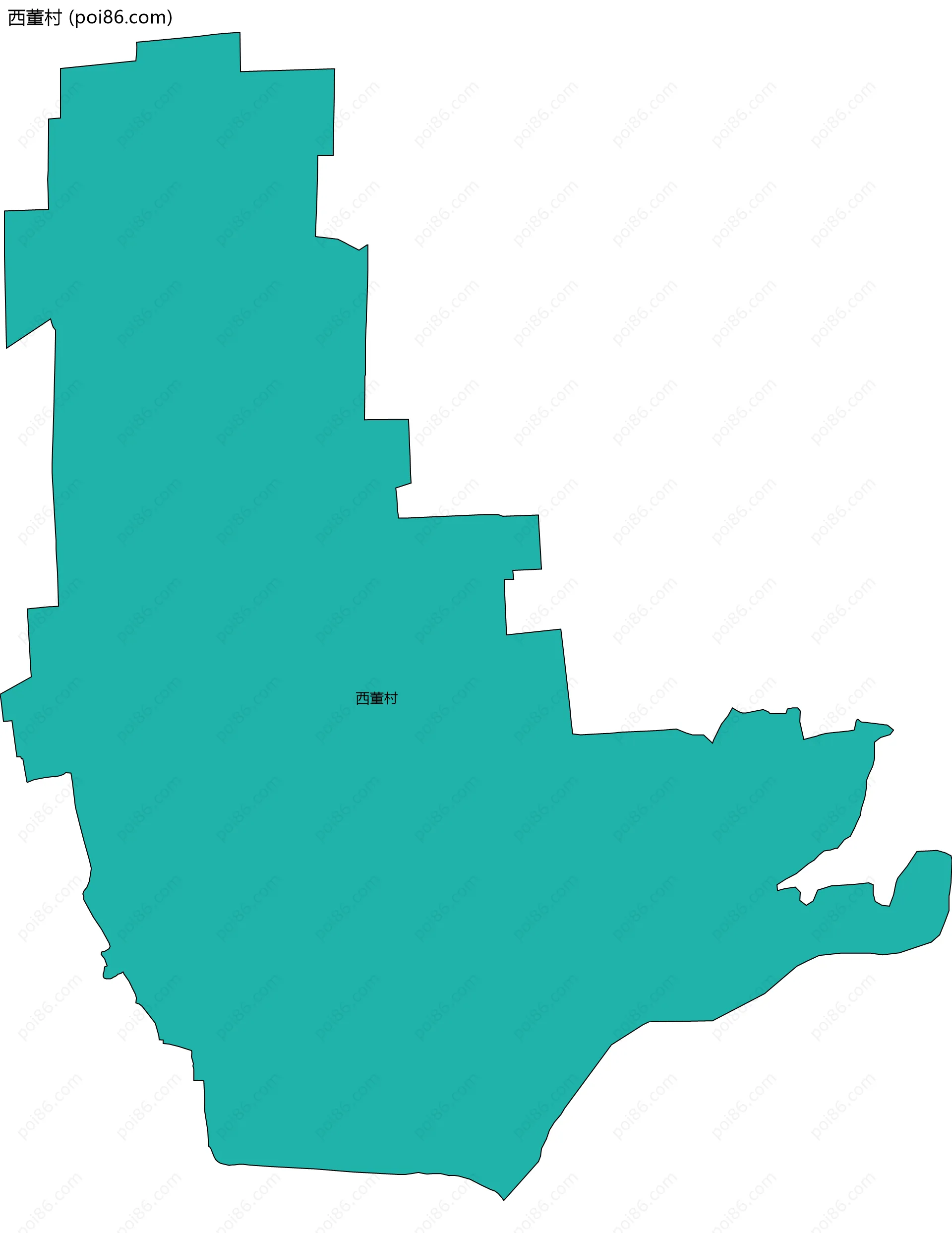 西董村边界地图