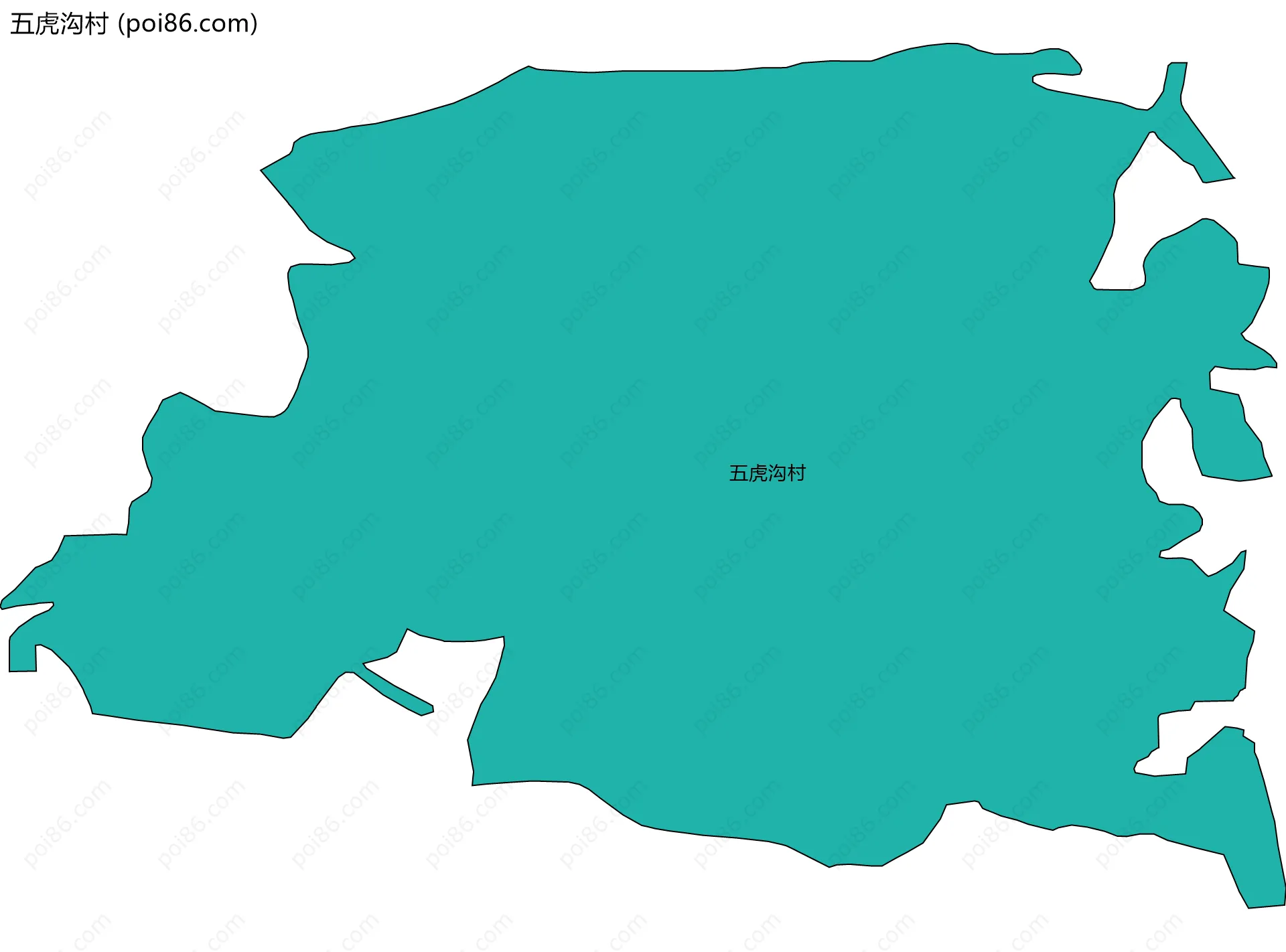 五虎沟村边界地图