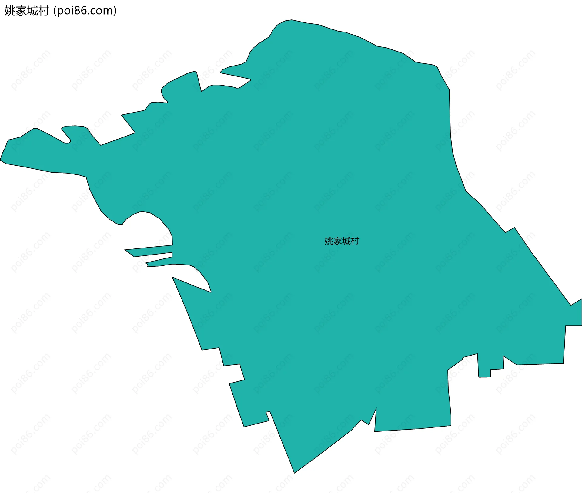 姚家城村边界地图