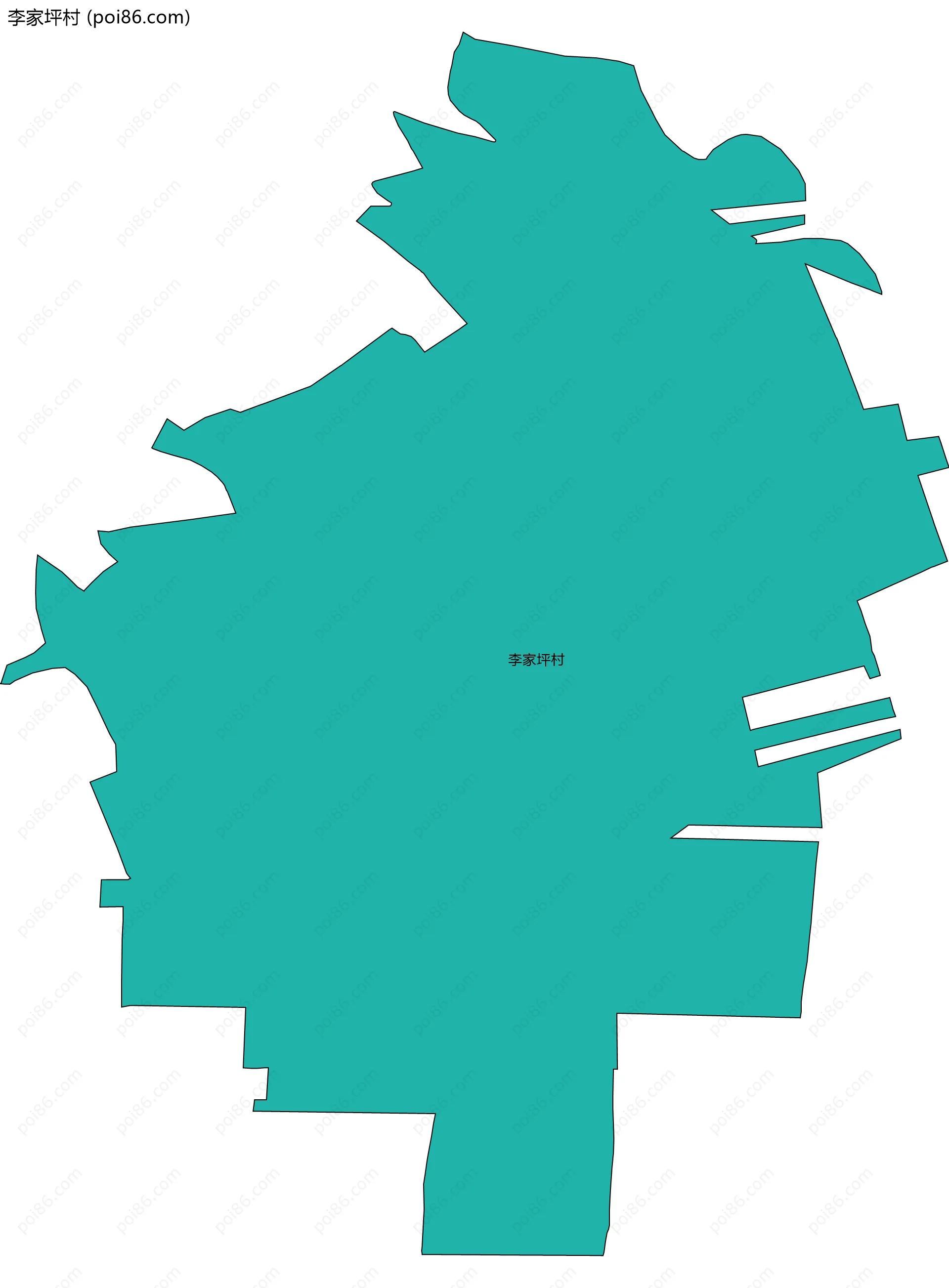 李家坪村边界地图