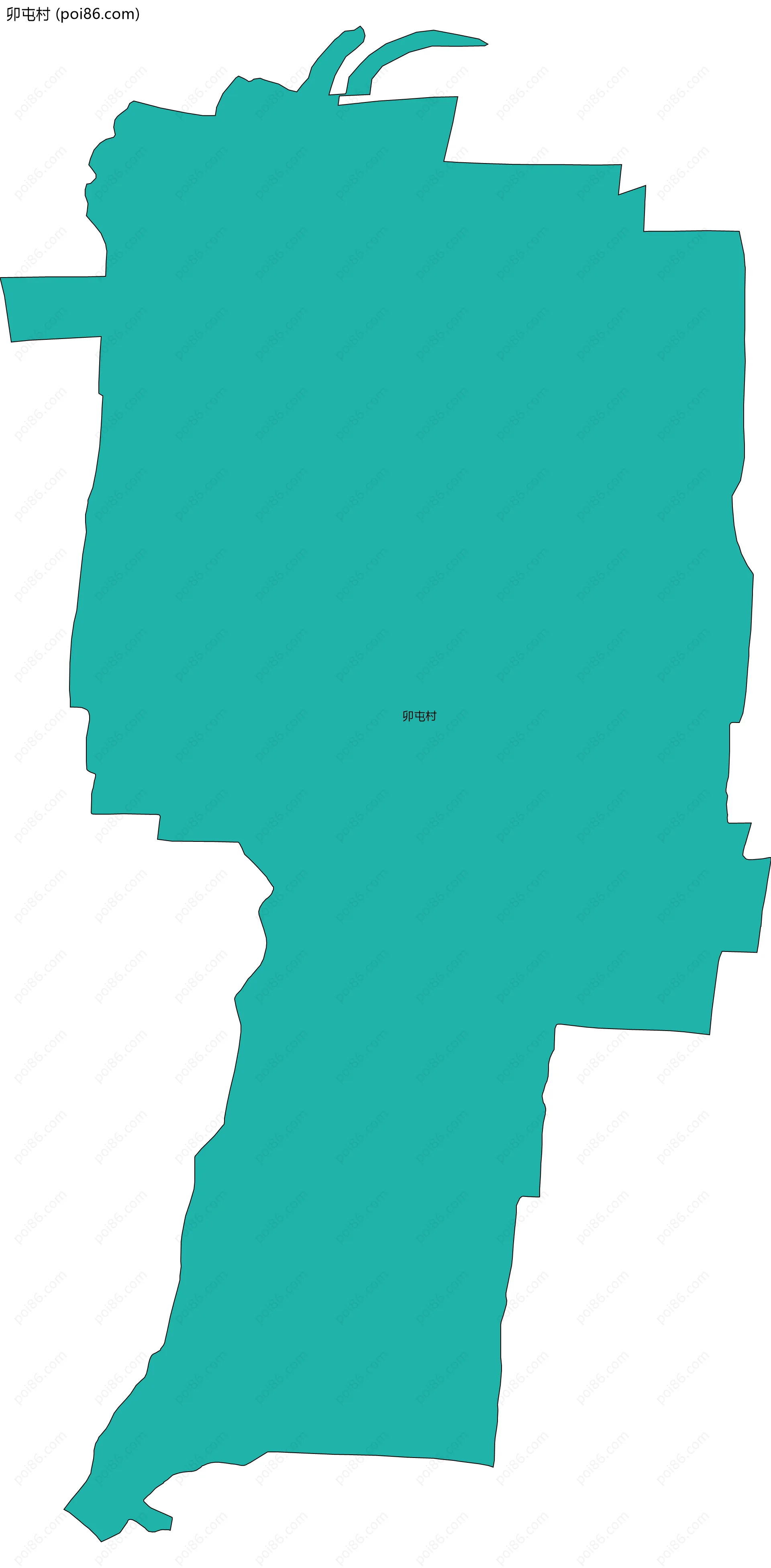 卯屯村边界地图