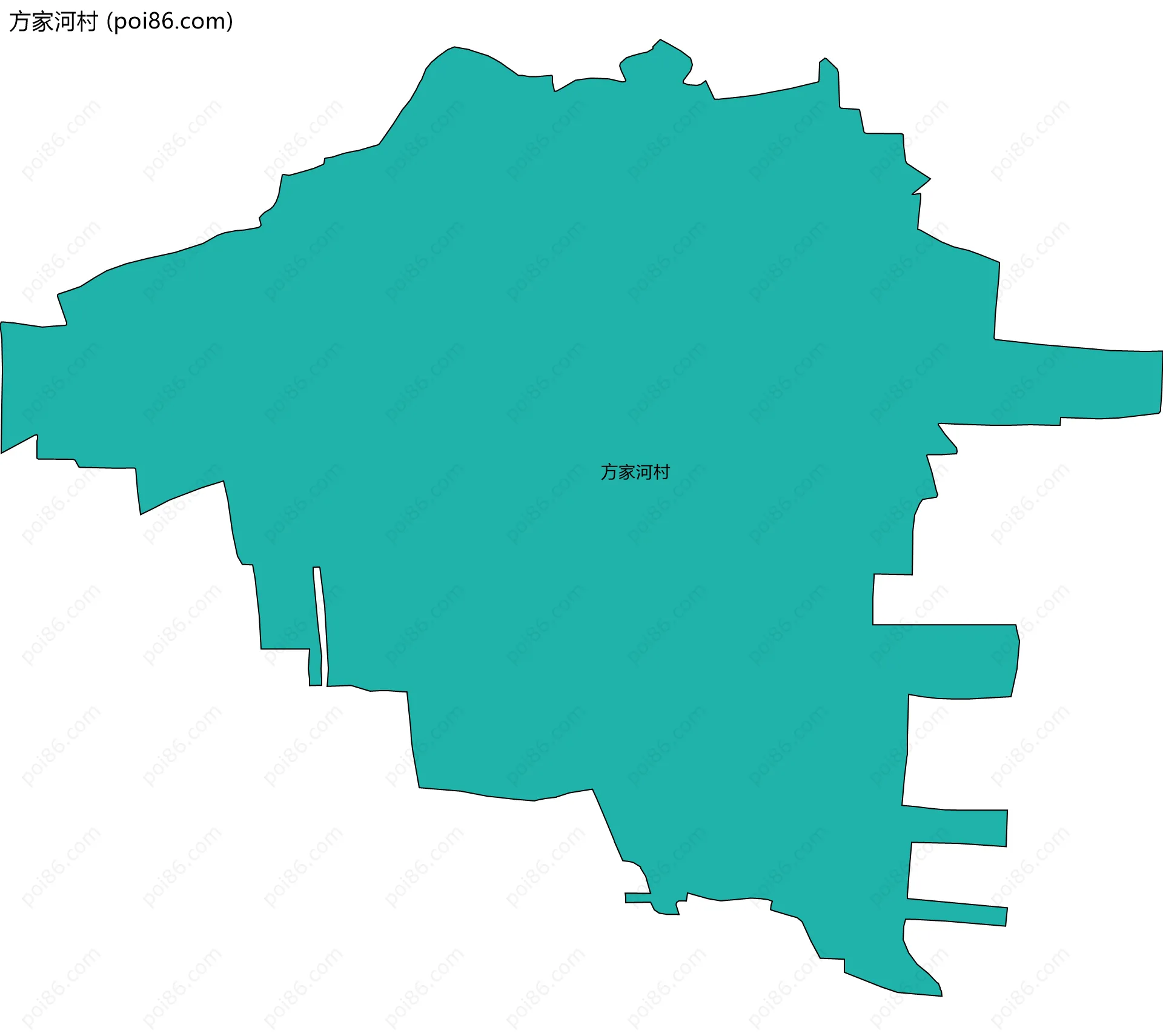 方家河村边界地图