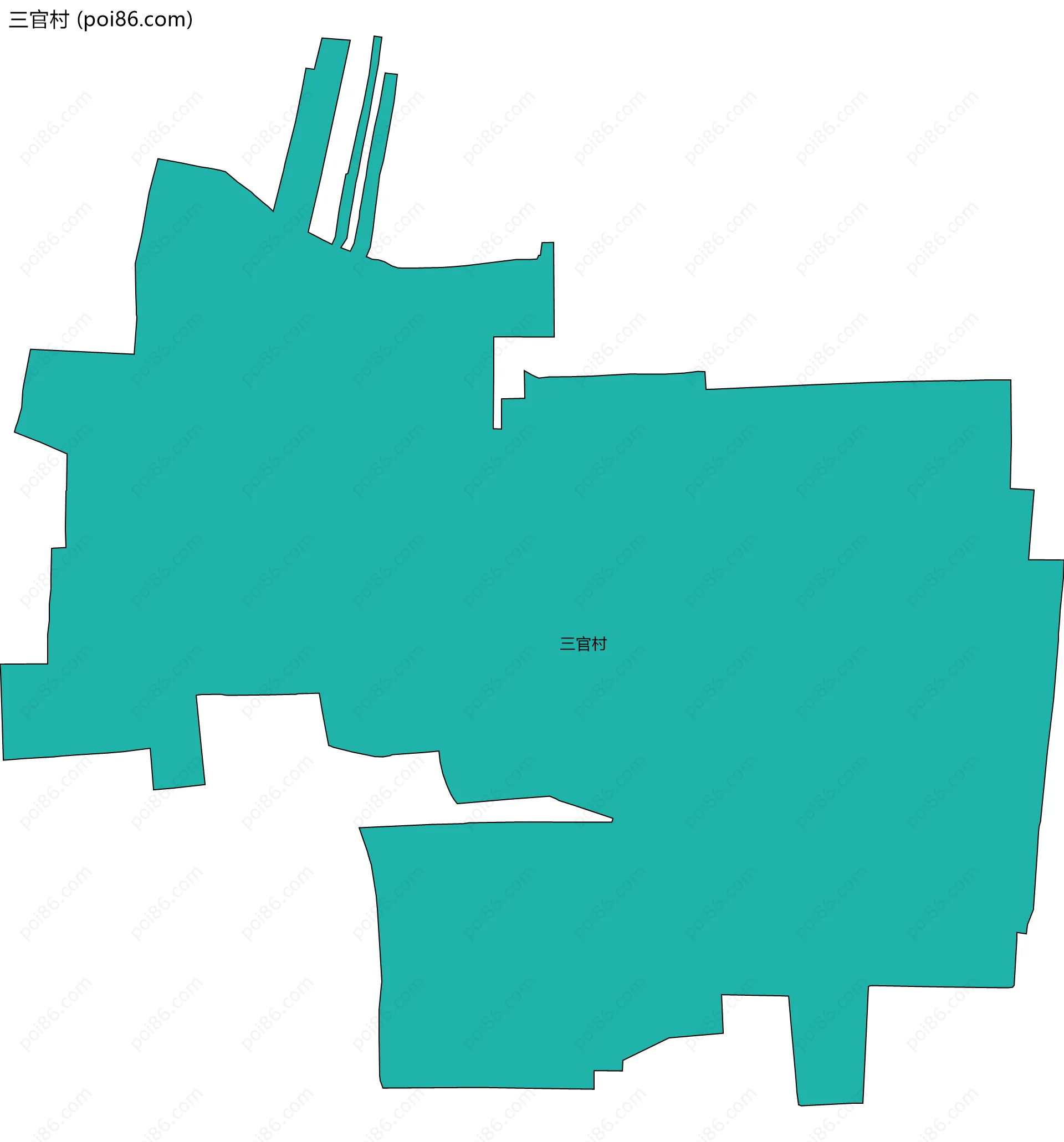 三官村边界地图