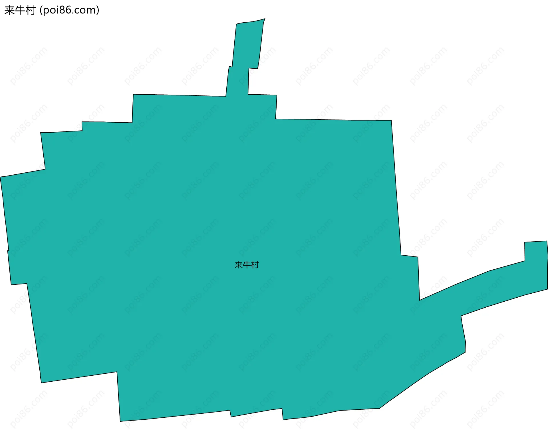 来牛村边界地图