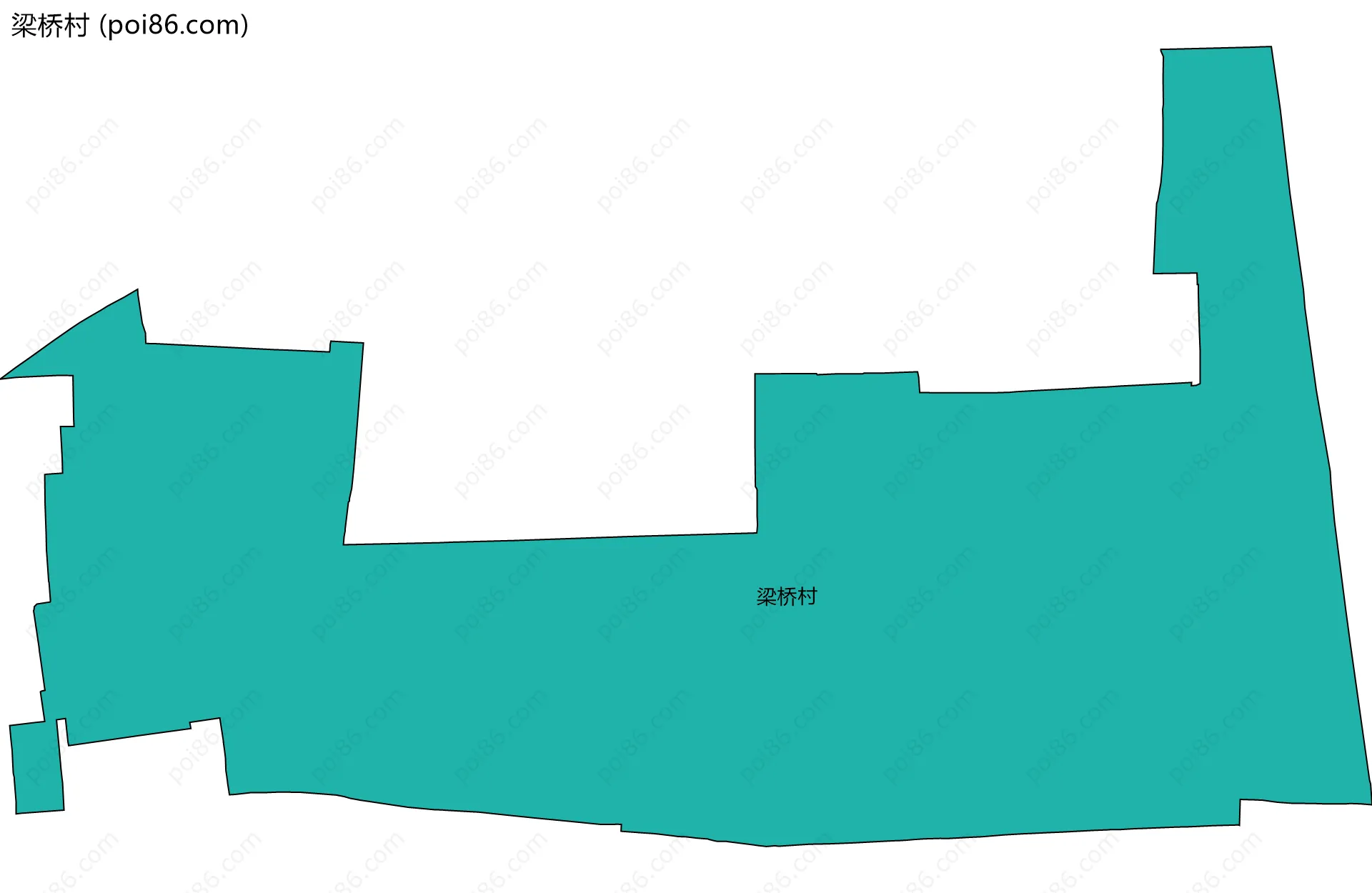 梁桥村边界地图
