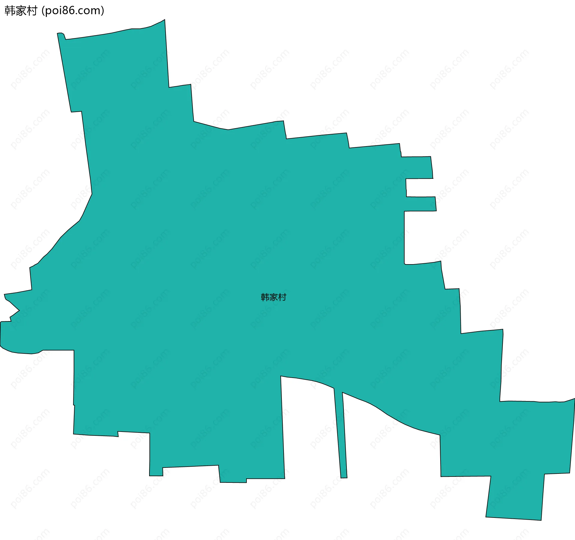 韩家村边界地图