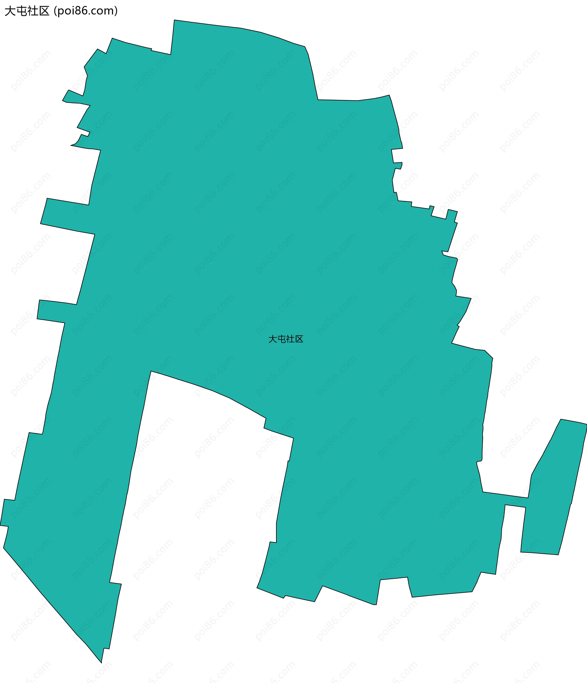 大屯社区边界地图