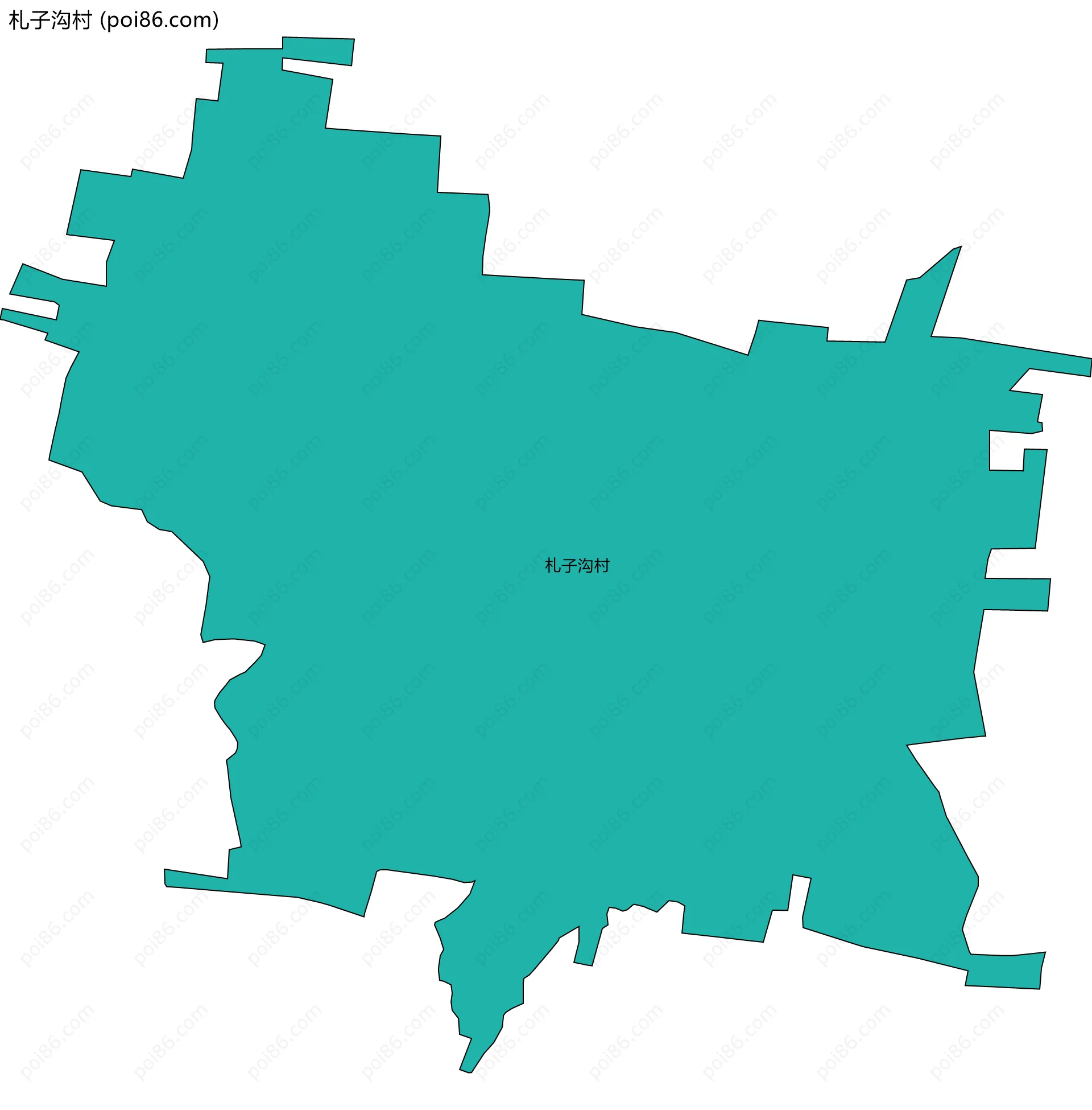 札子沟村边界地图