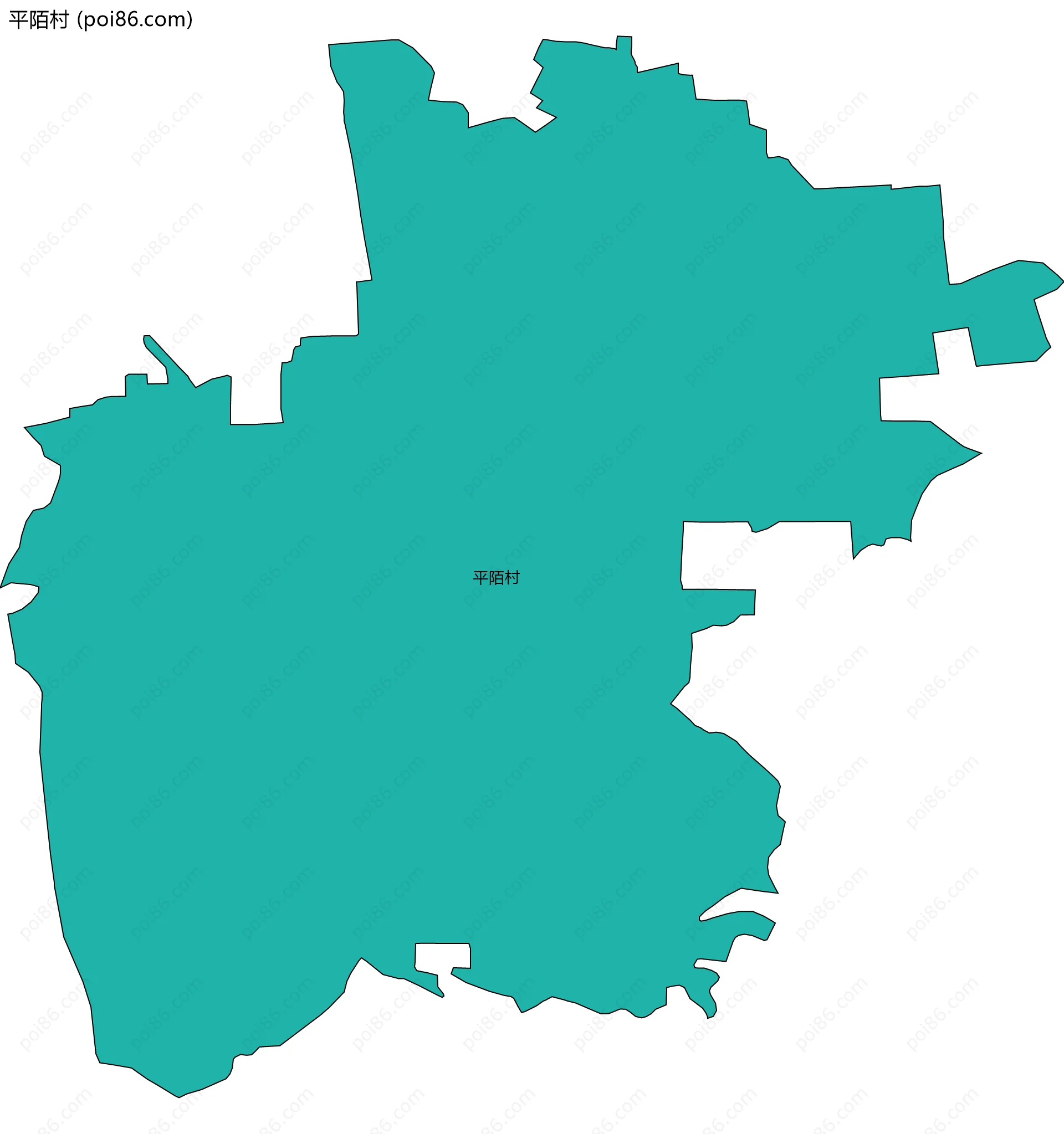 平陌村边界地图