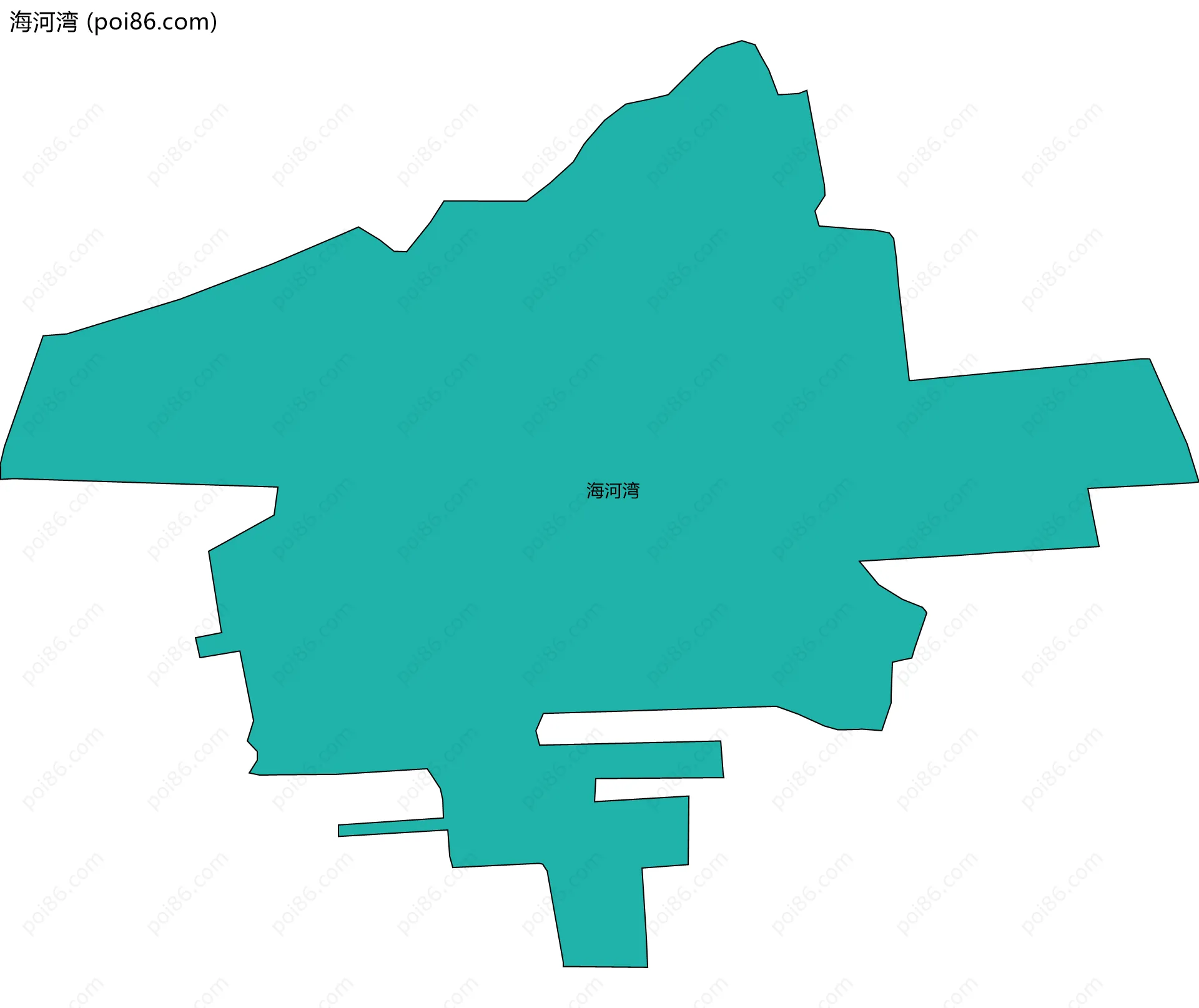 海河湾边界地图