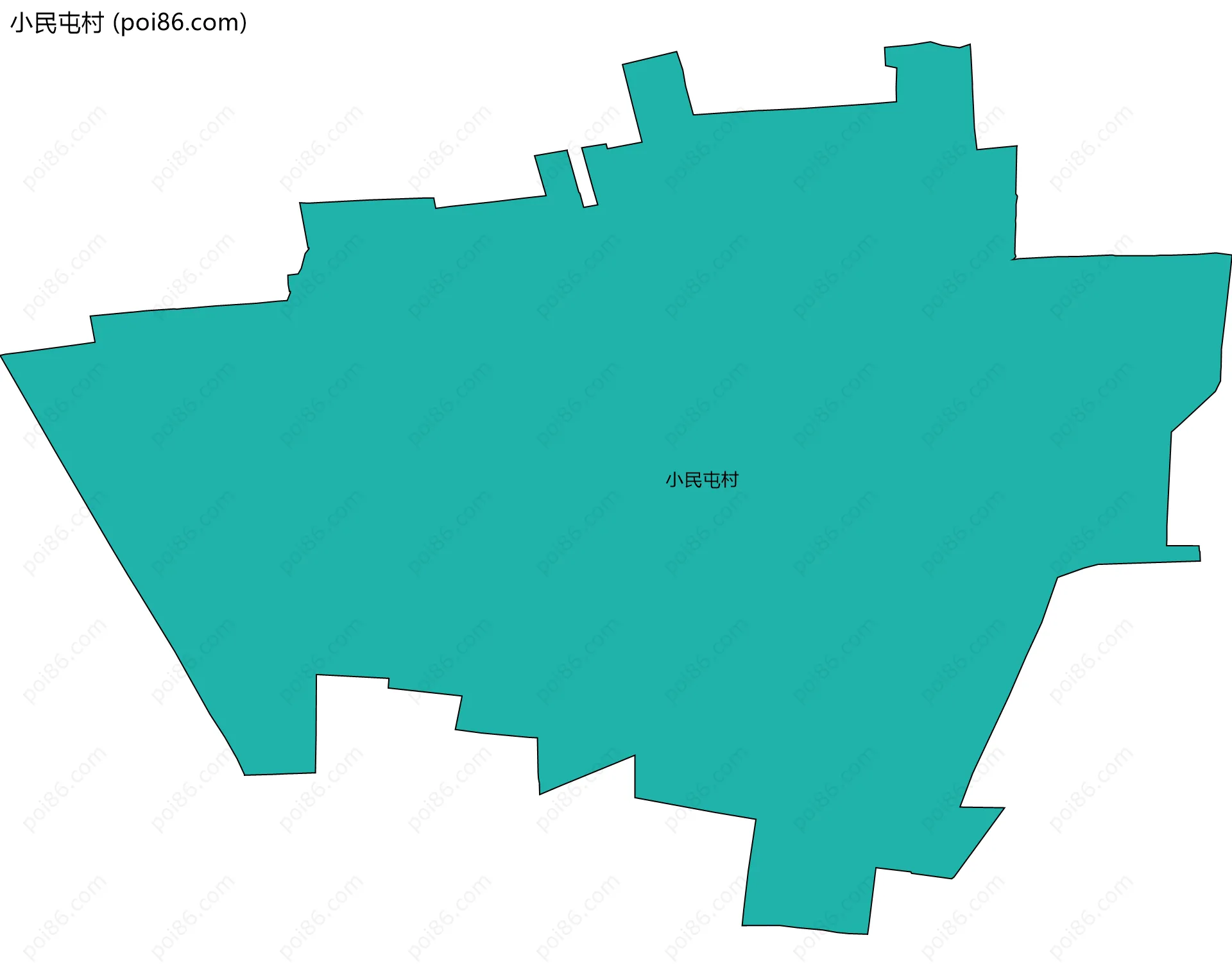 小民屯村边界地图