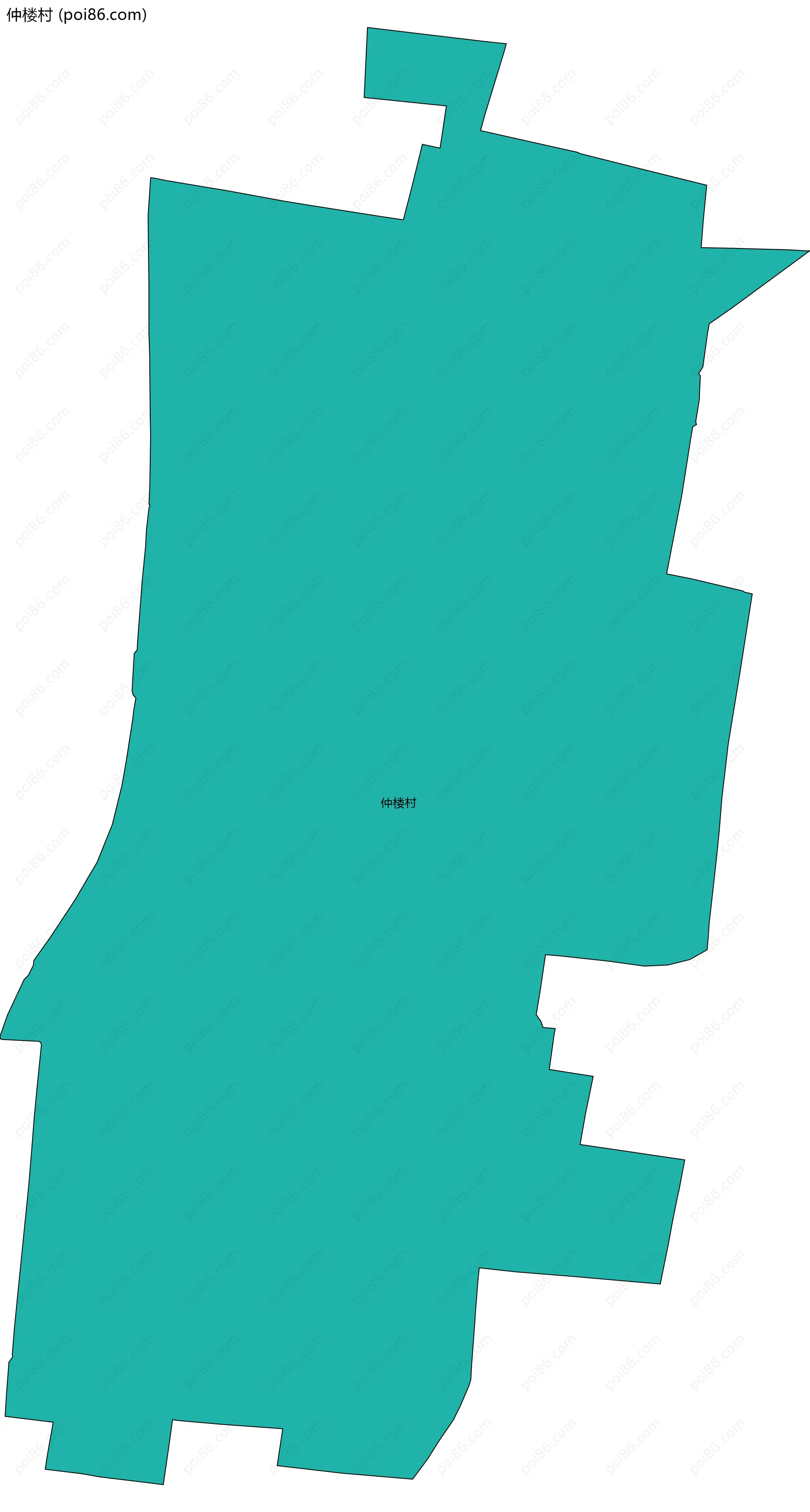 仲楼村边界地图