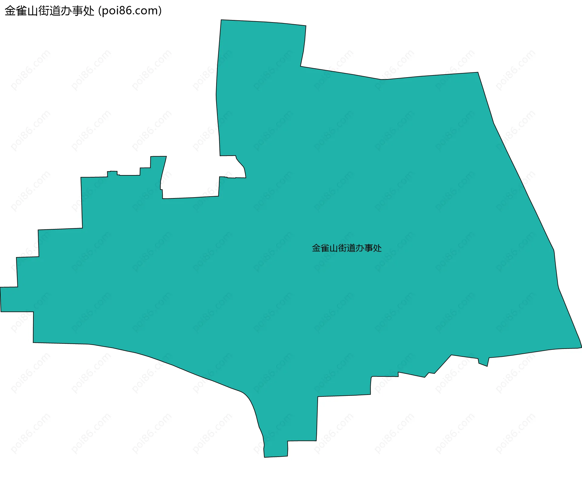 金雀山街道办事处边界地图
