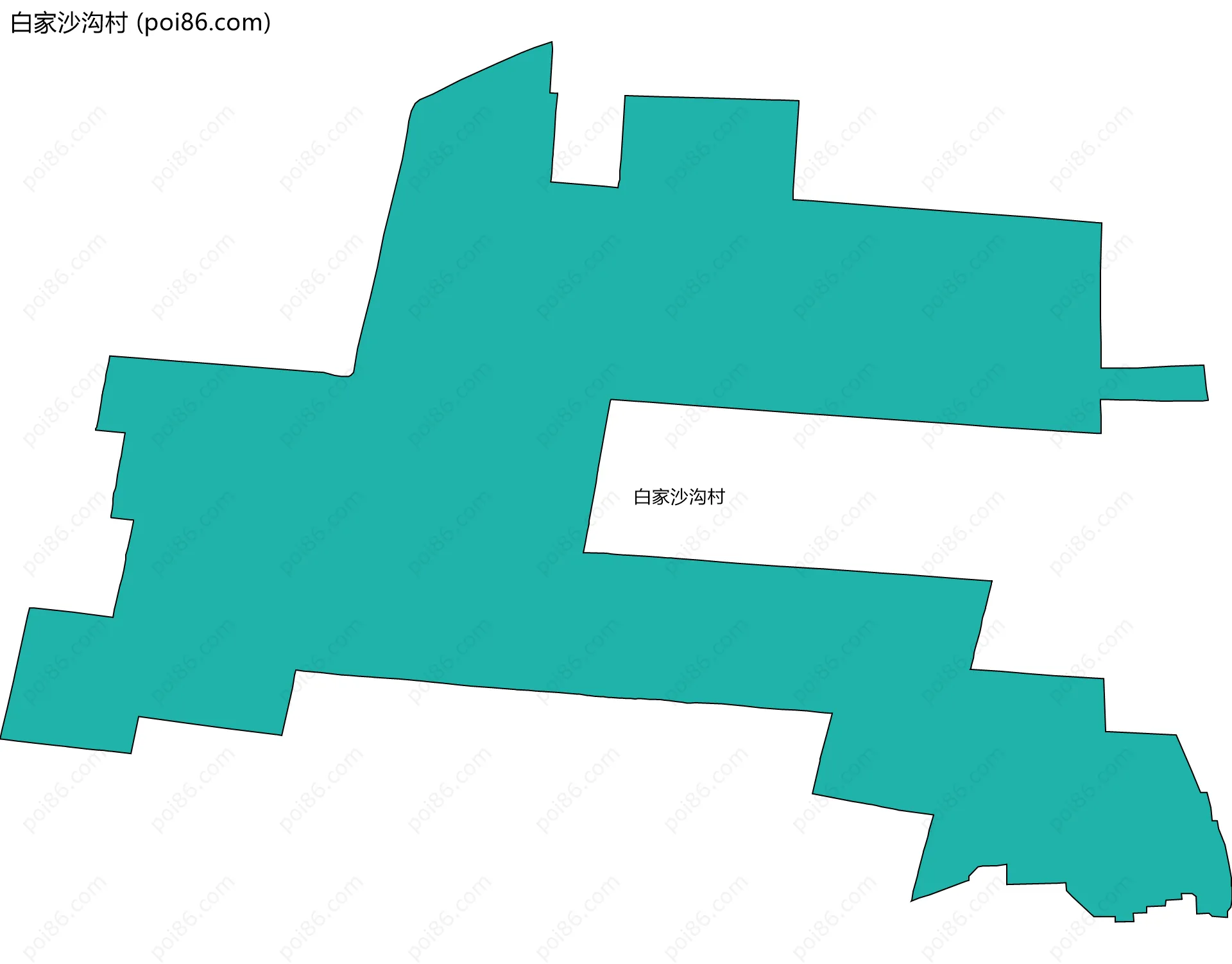 白家沙沟村边界地图