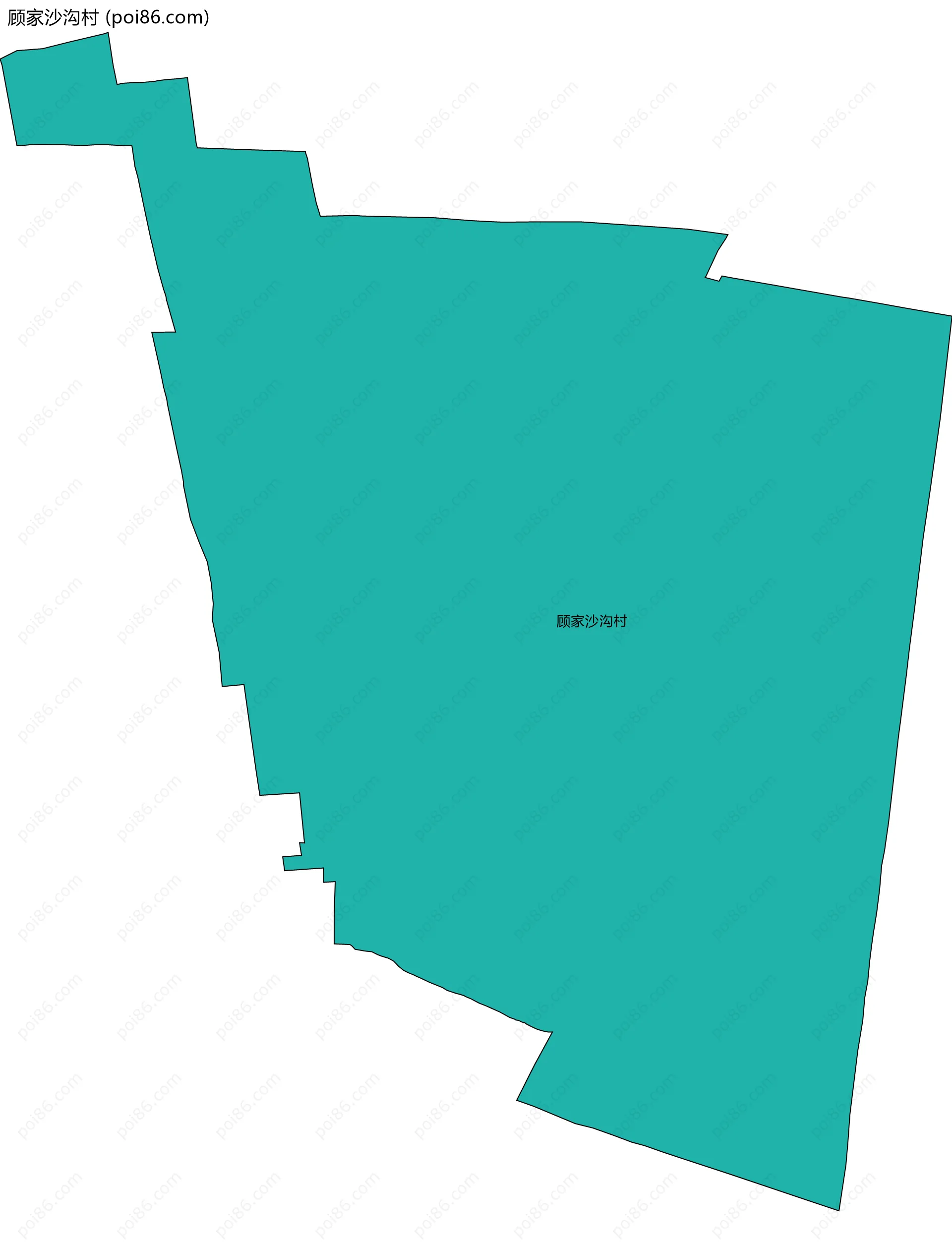 顾家沙沟村边界地图
