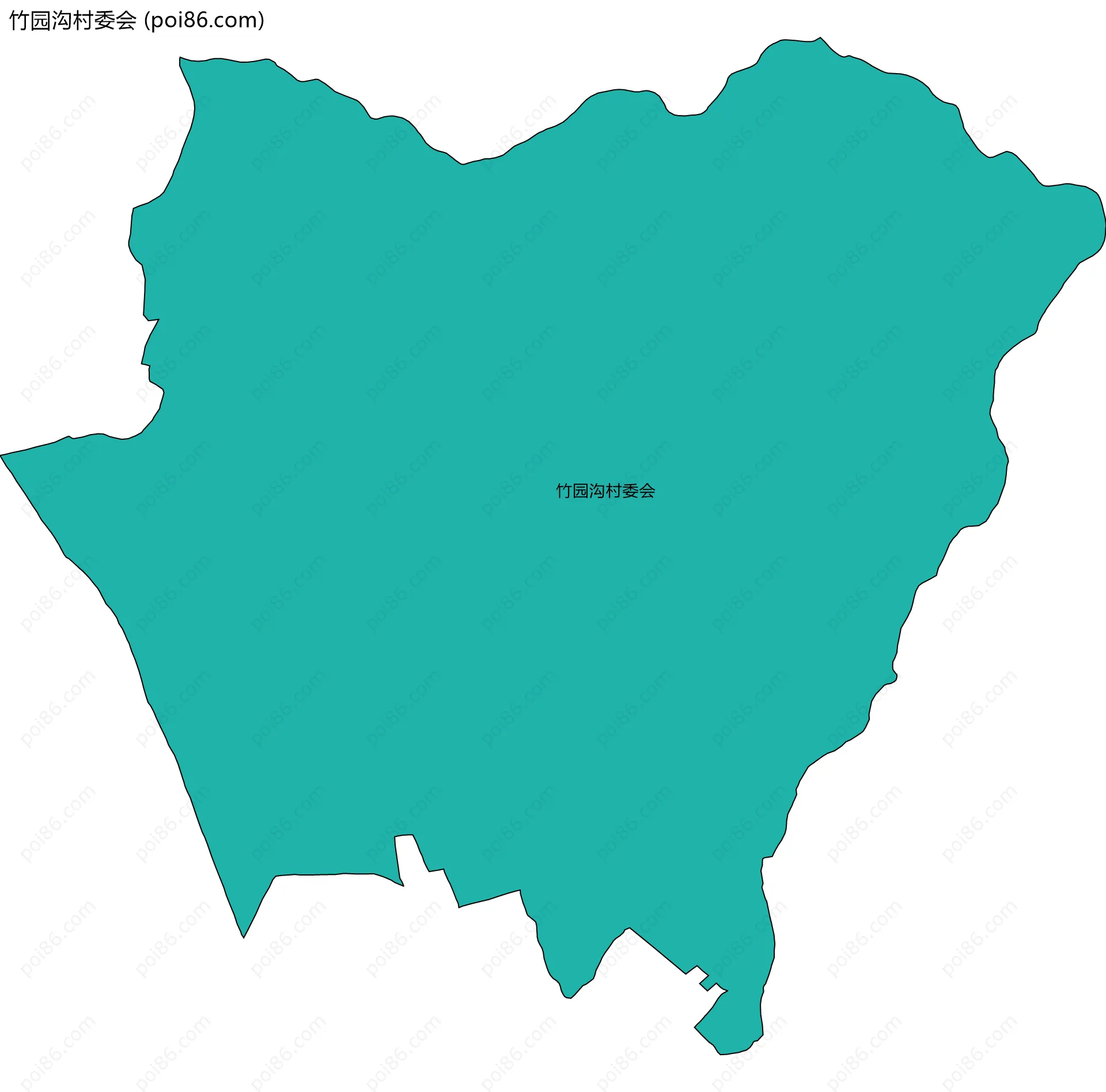 竹园沟村委会边界地图