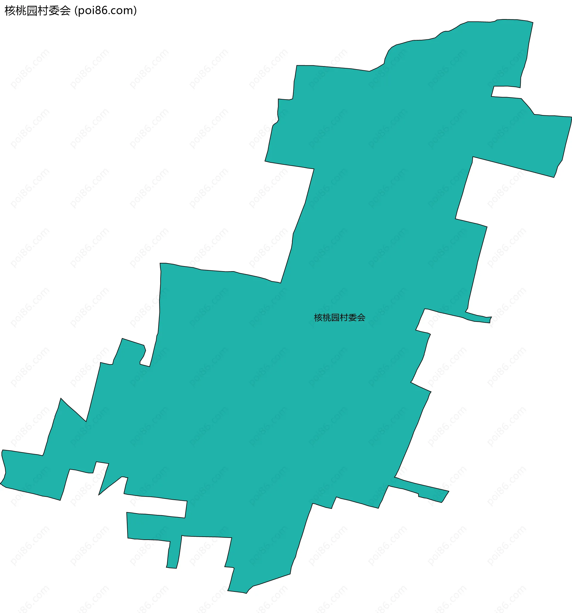 核桃园村委会边界地图