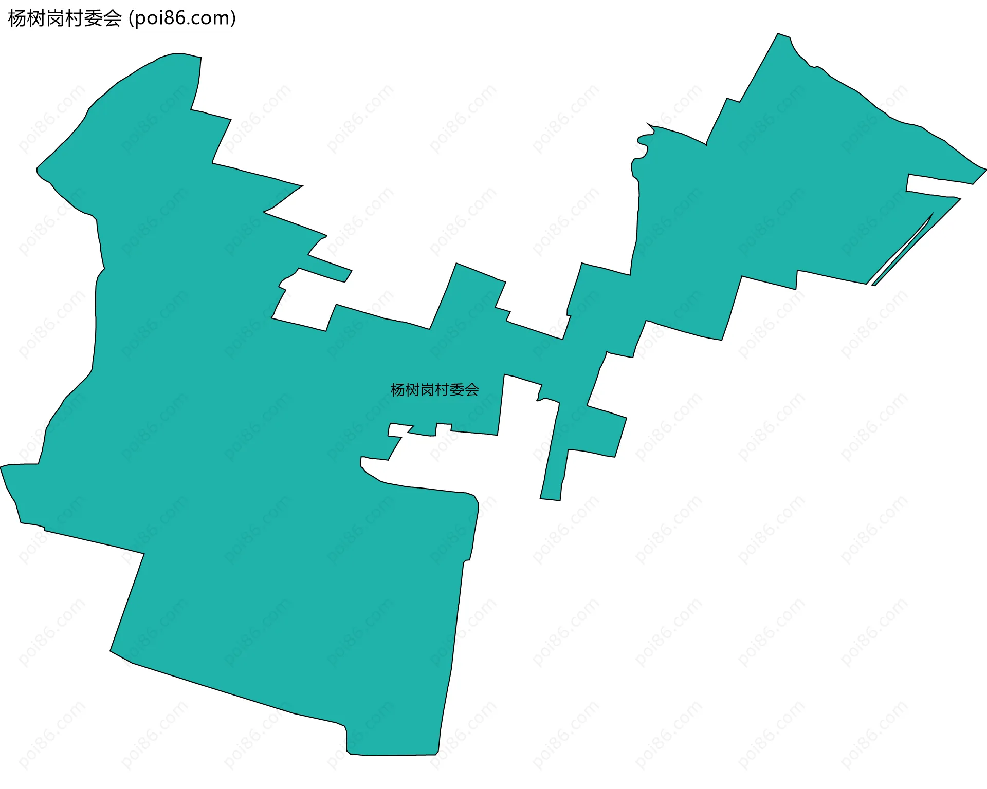 杨树岗村委会边界地图