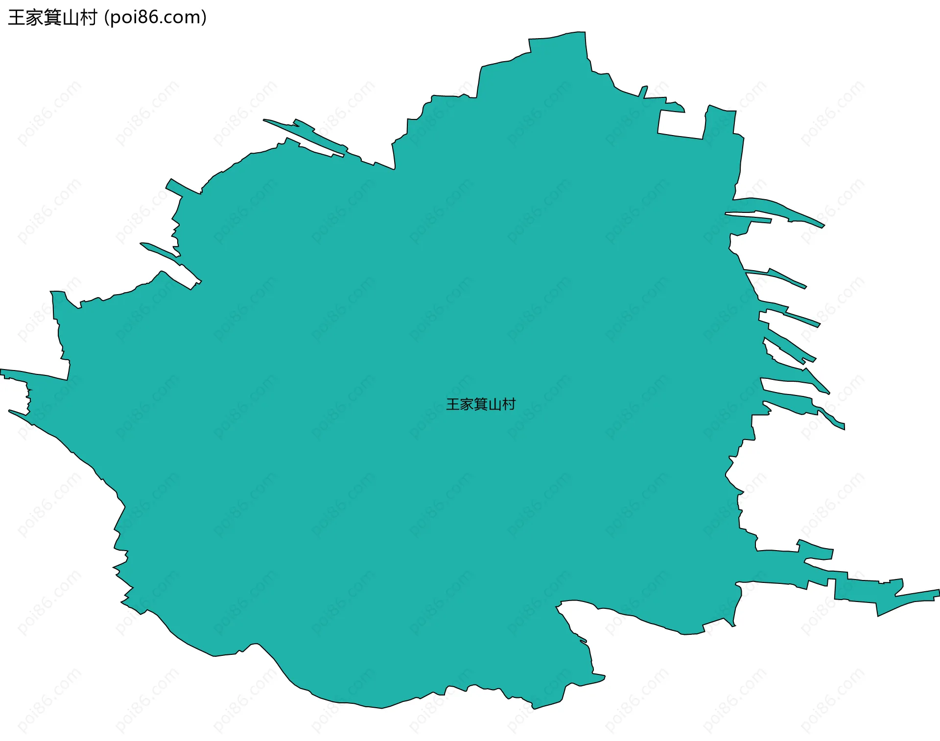 王家箕山村边界地图