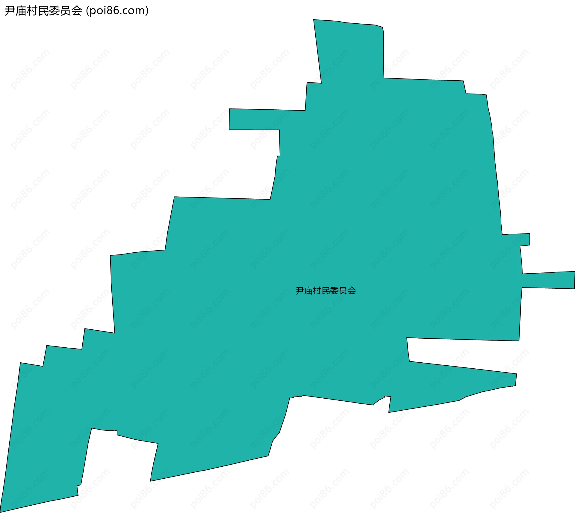 尹庙村民委员会边界地图