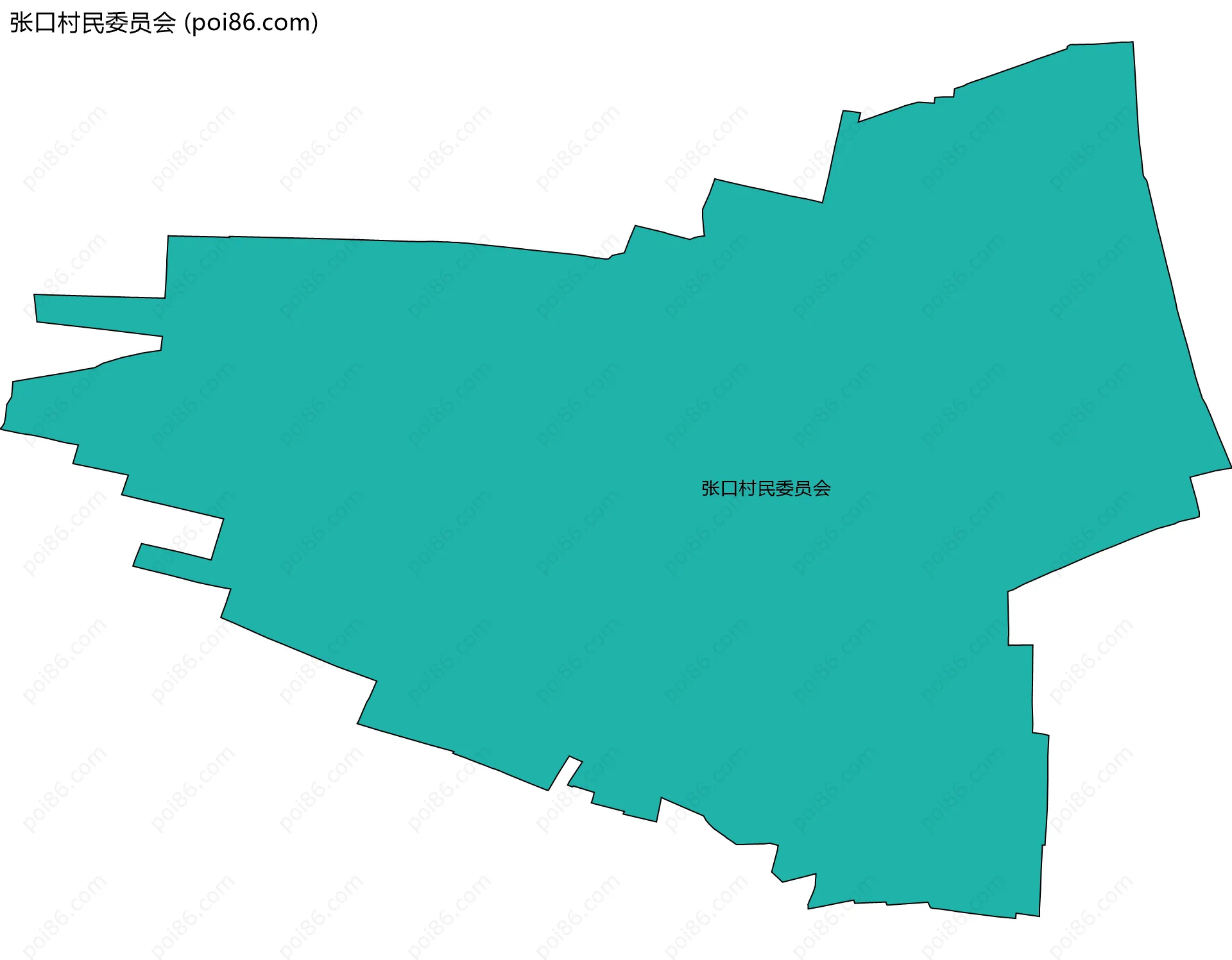 张口村民委员会边界地图