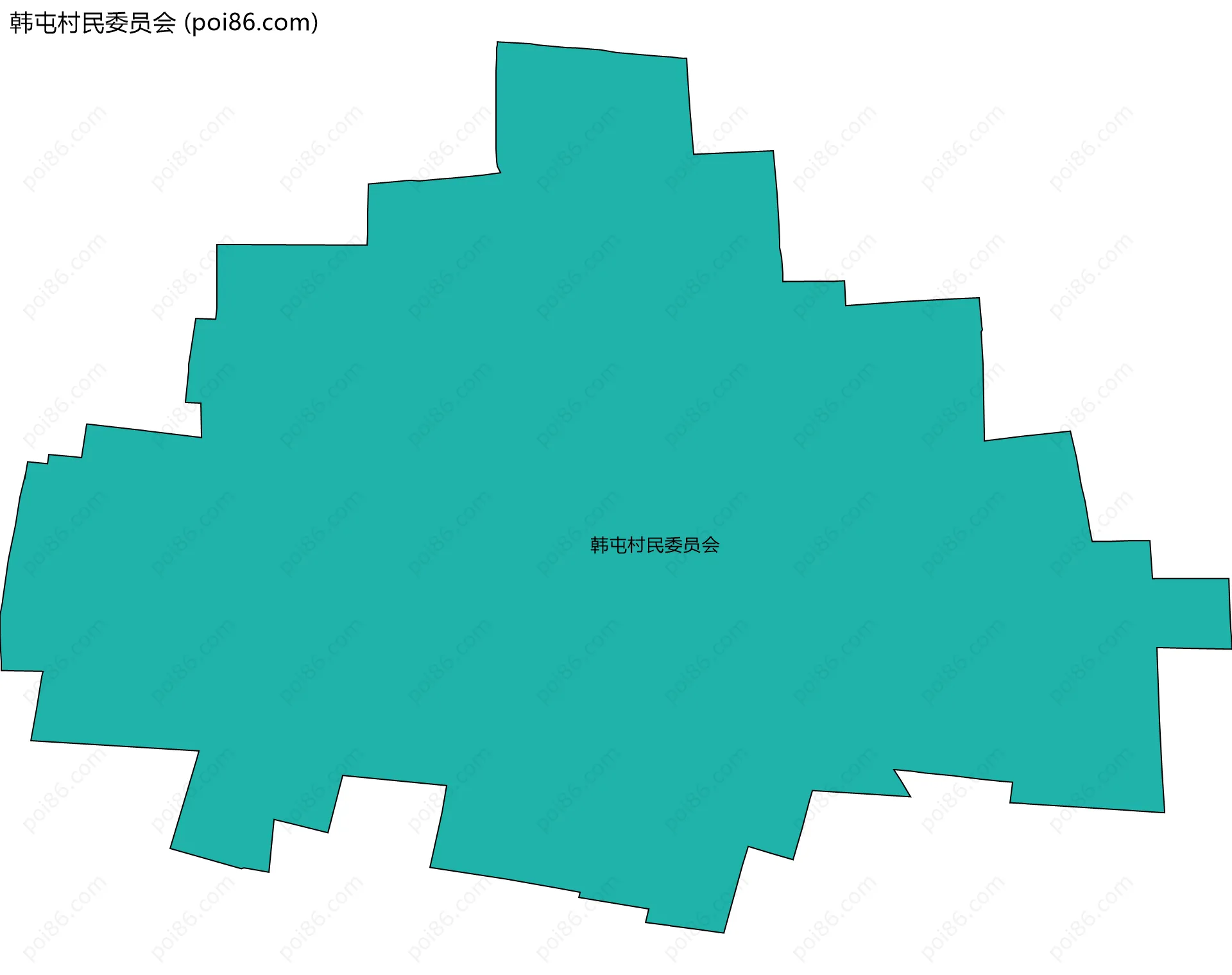 韩屯村民委员会边界地图