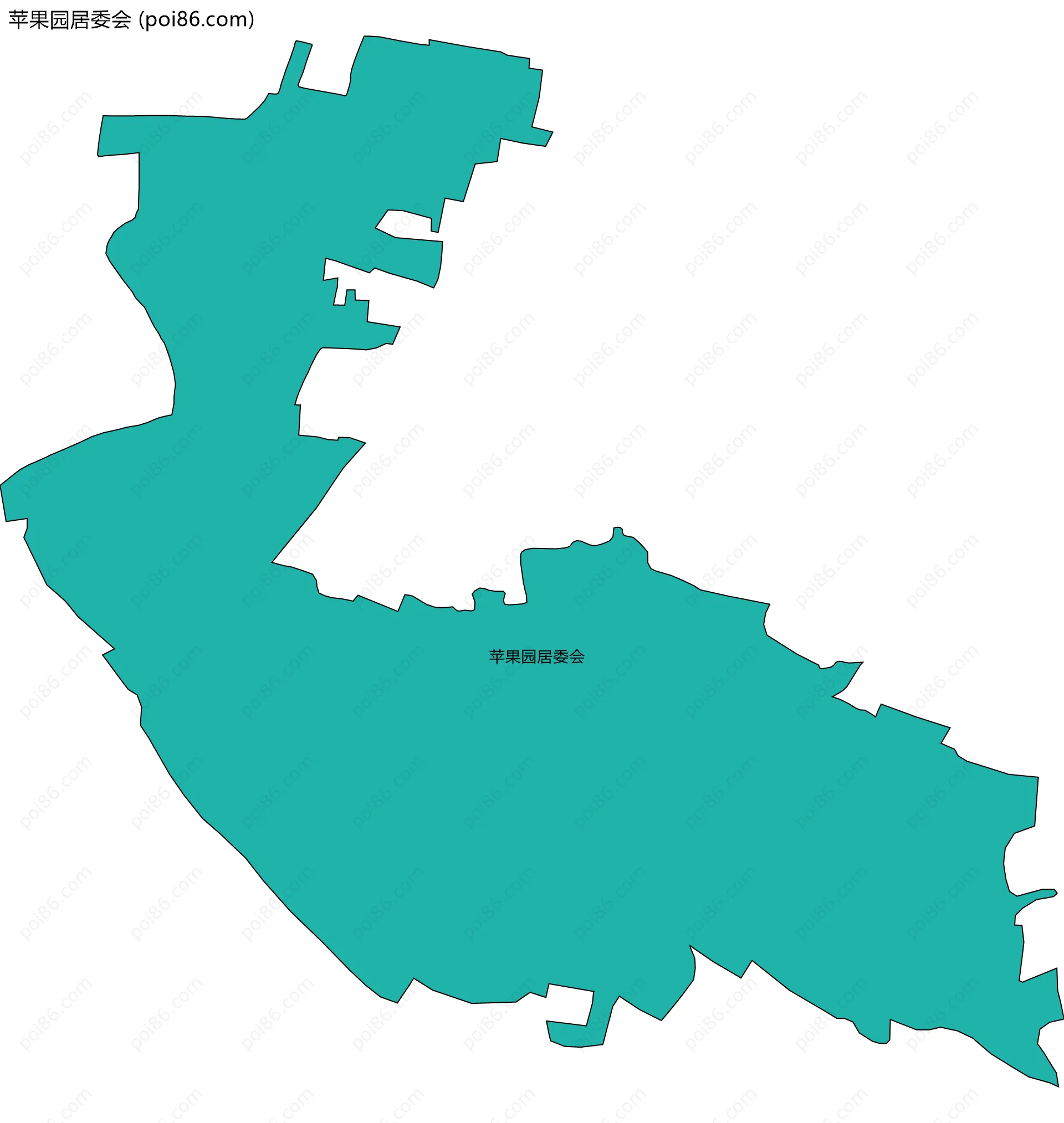 苹果园居委会边界地图
