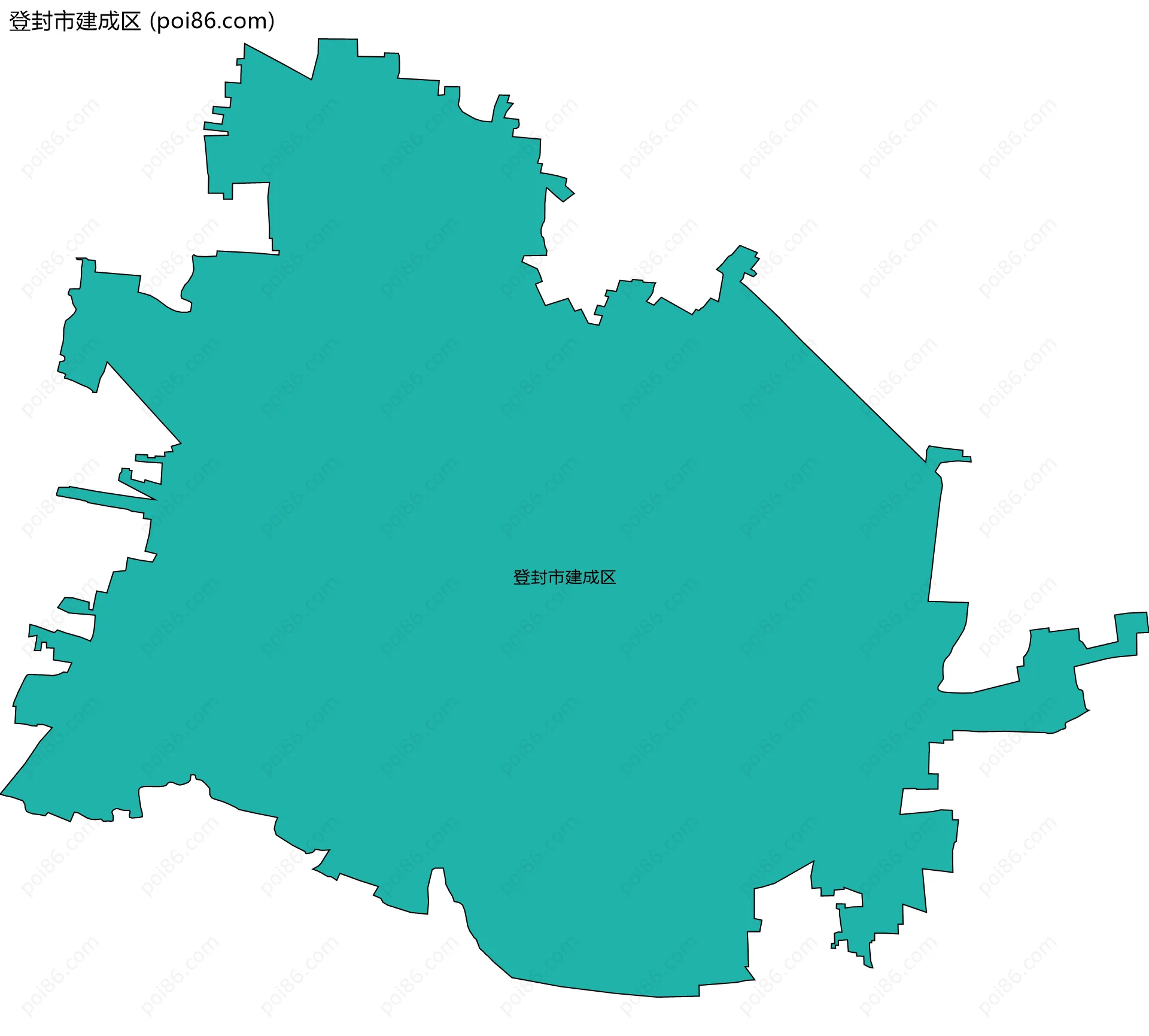 登封市建成区边界地图