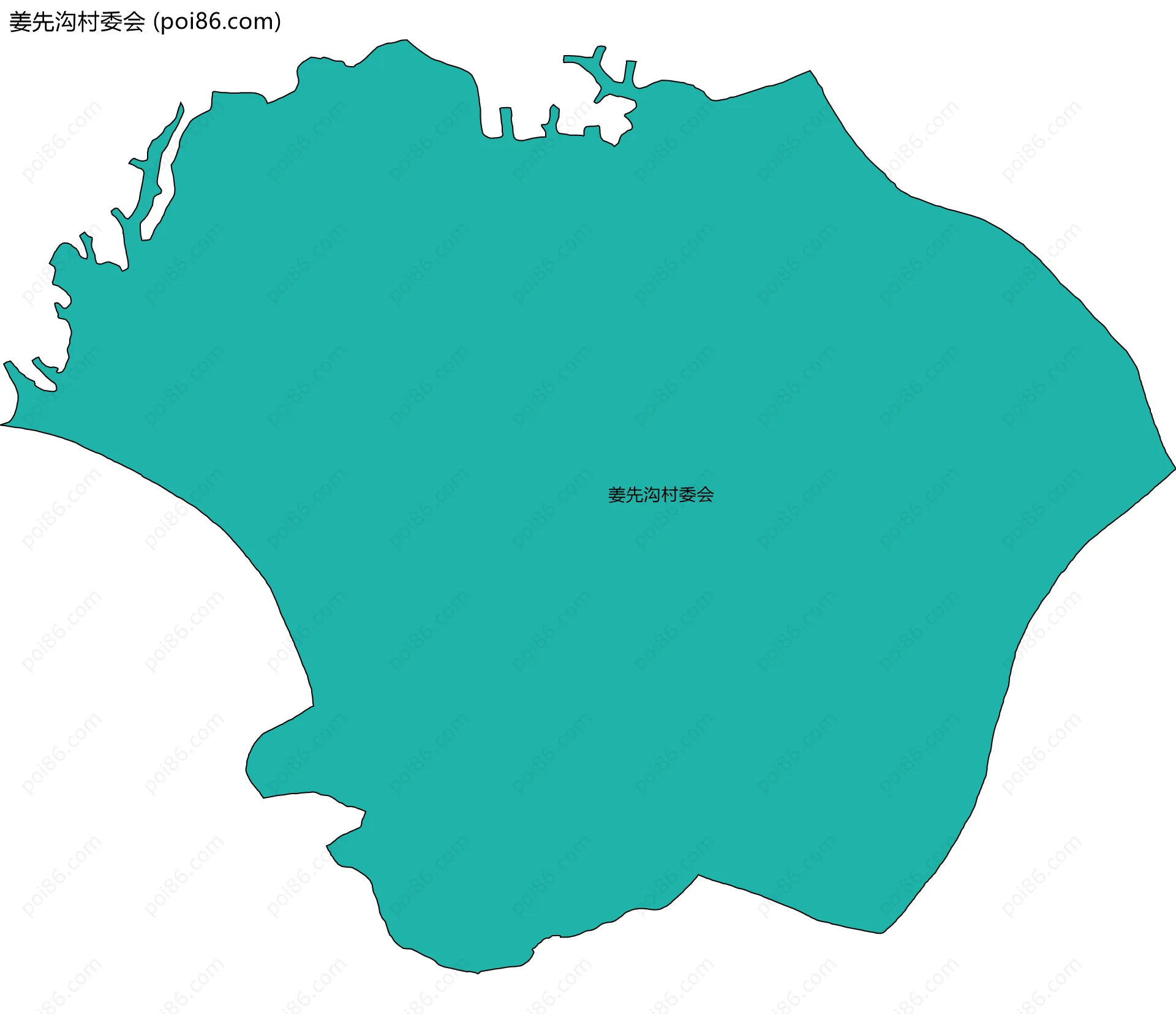 姜先沟村委会边界地图