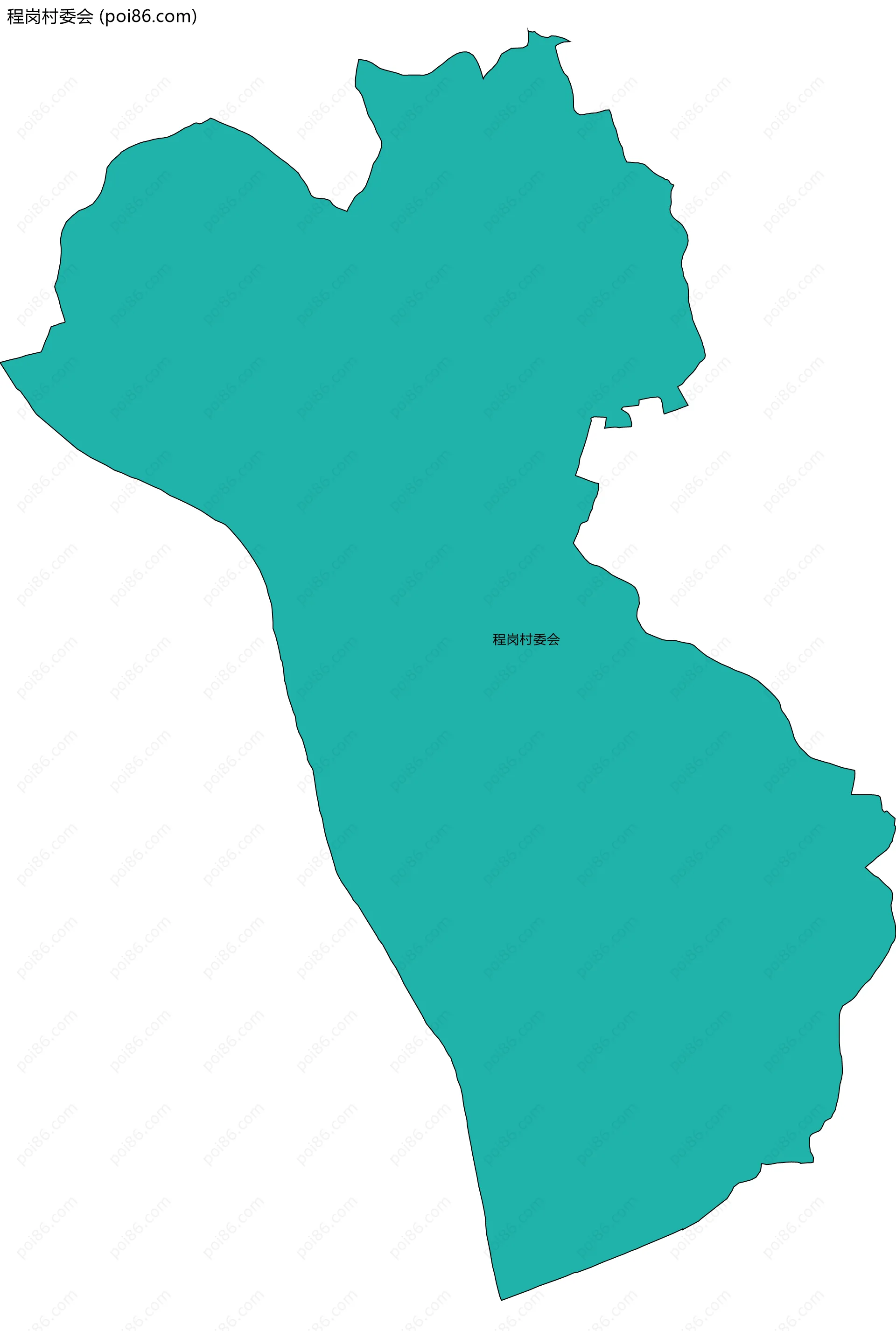 程岗村委会边界地图