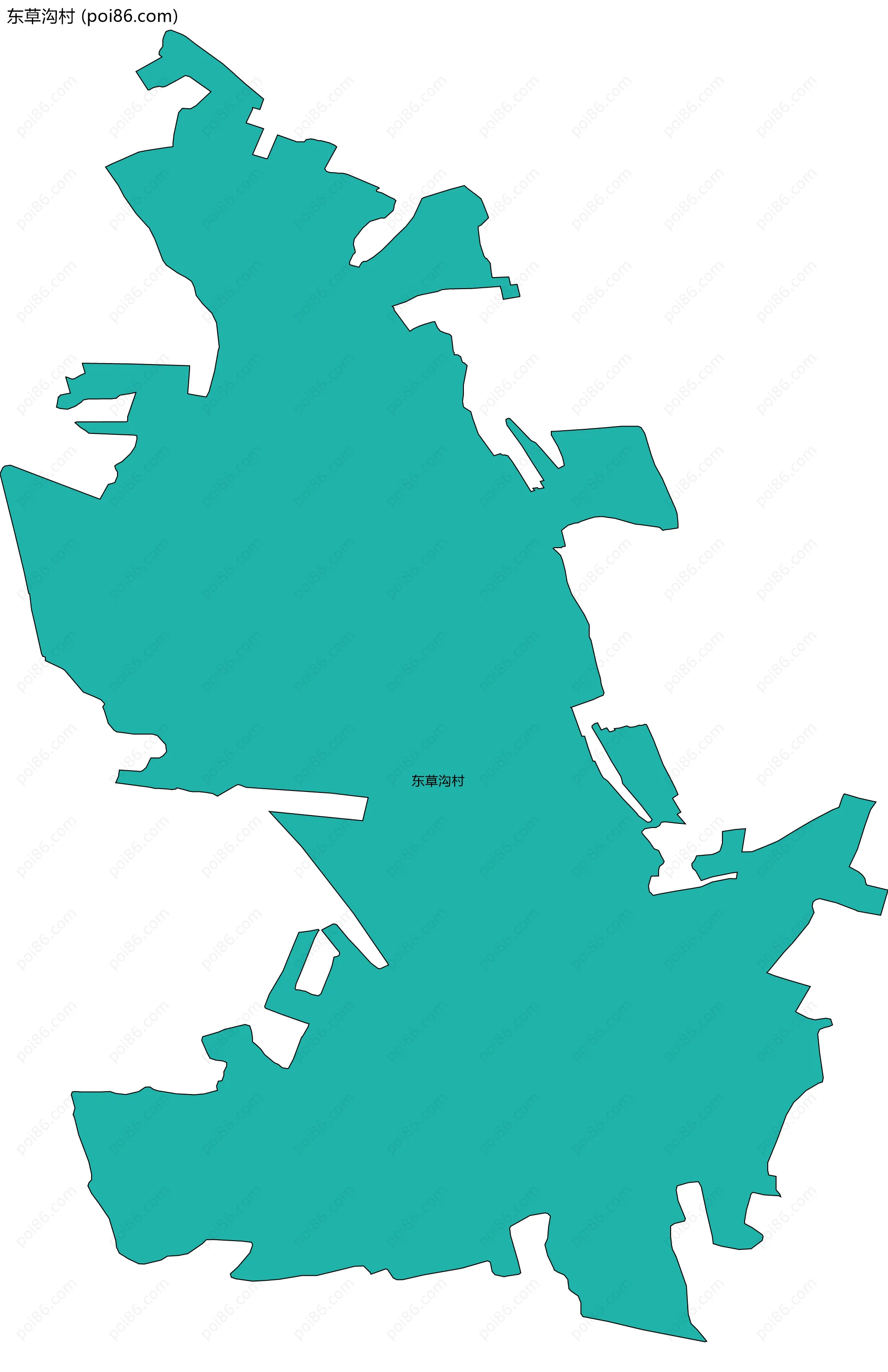 东草沟村边界地图