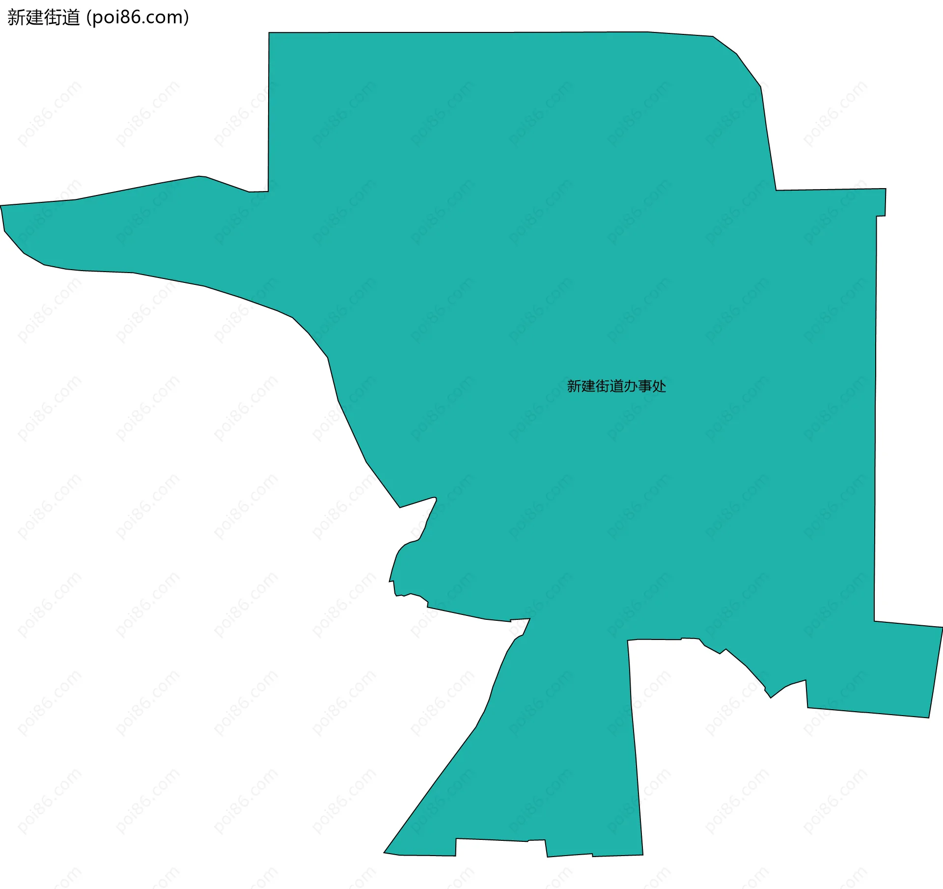 新建街道边界地图(五级行政区划)